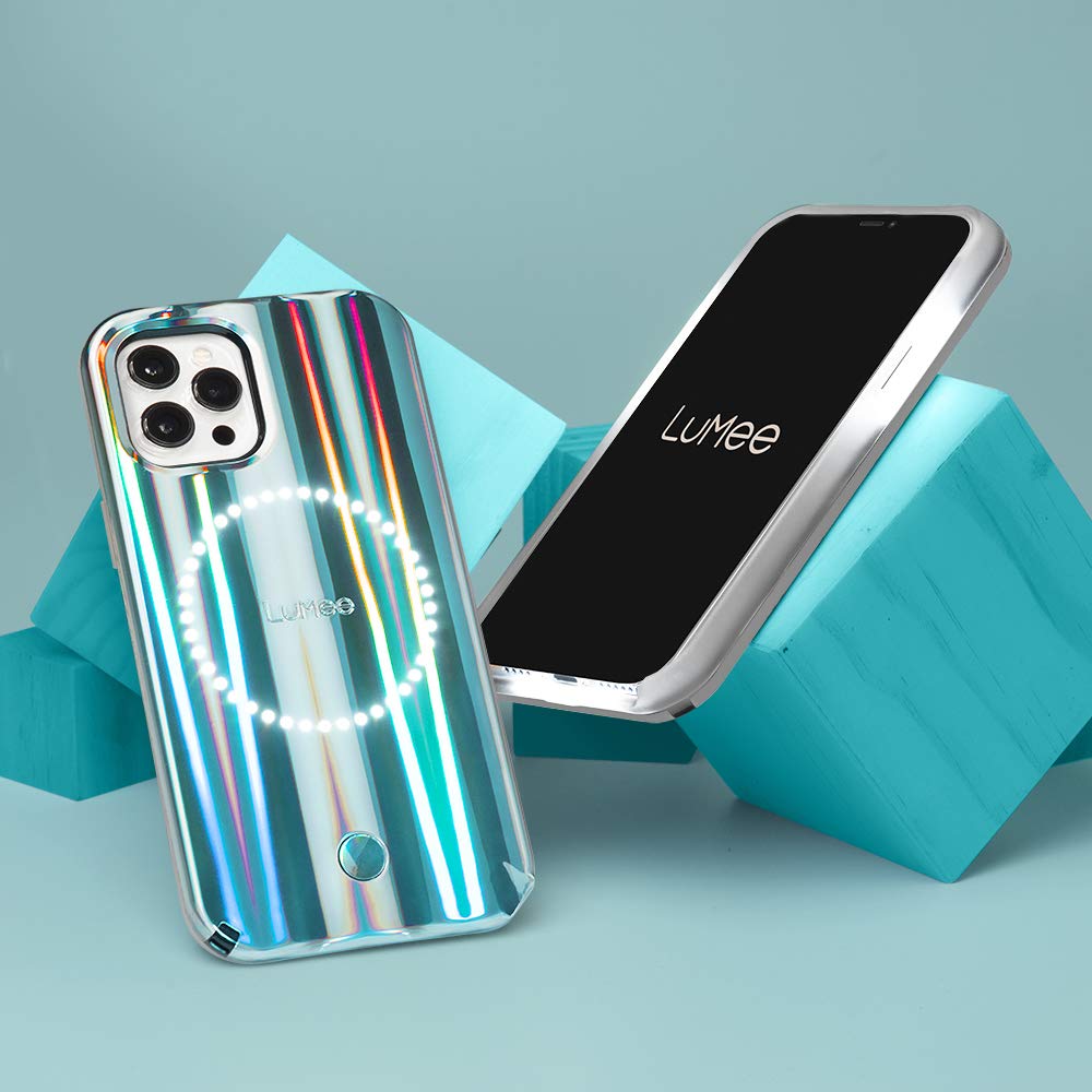 Lumee Halo By Paris Hilton   Holographic   Light Up Selfie Case For Iphone 12 And Iphone 12 Pro (5G)   Front & Rear Illumination