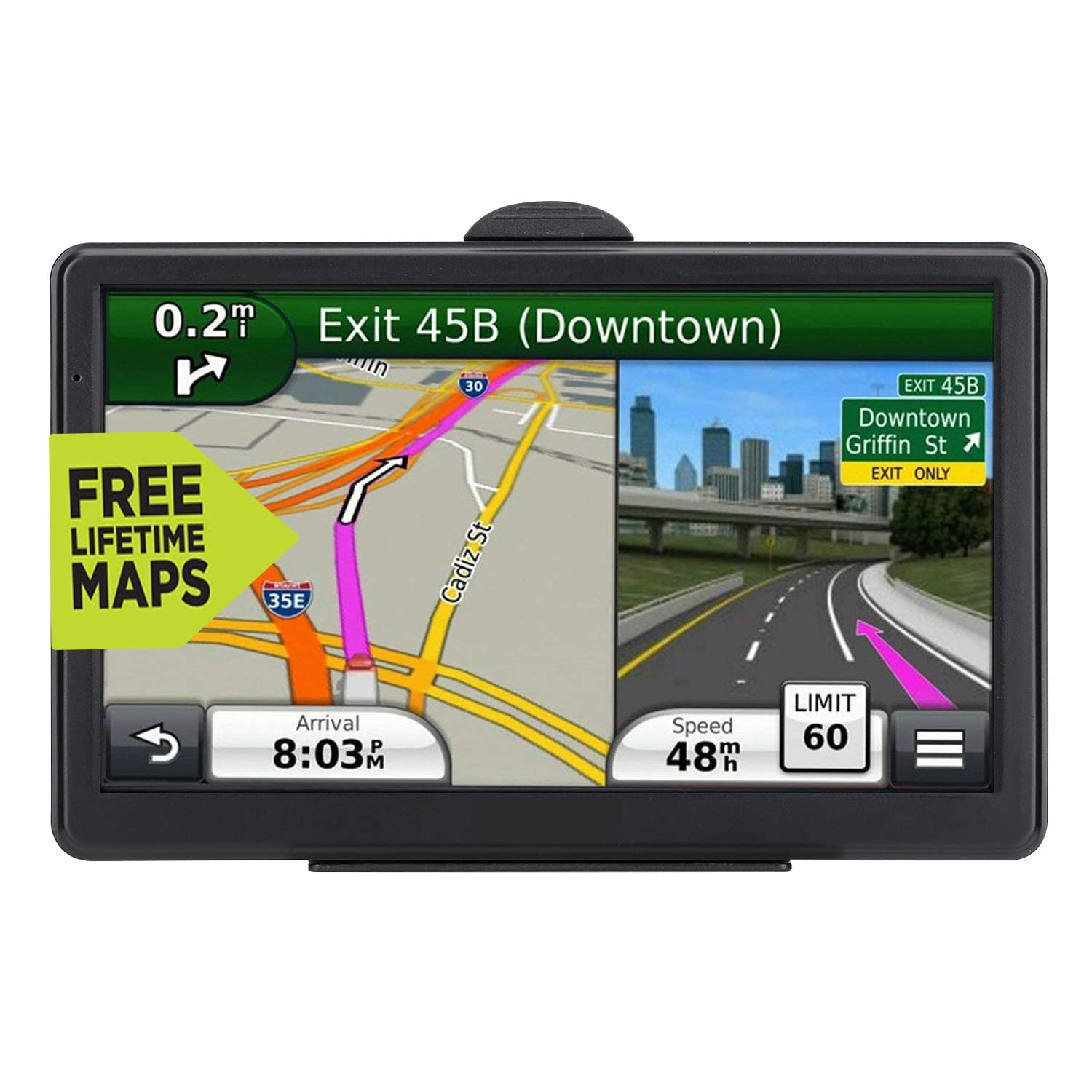 Gps Navigation For Car, 2024 Map 7 Inch Touch Screen Car Gps, Voice Turn Direction Guidance, Support Speed And Red Light Warning