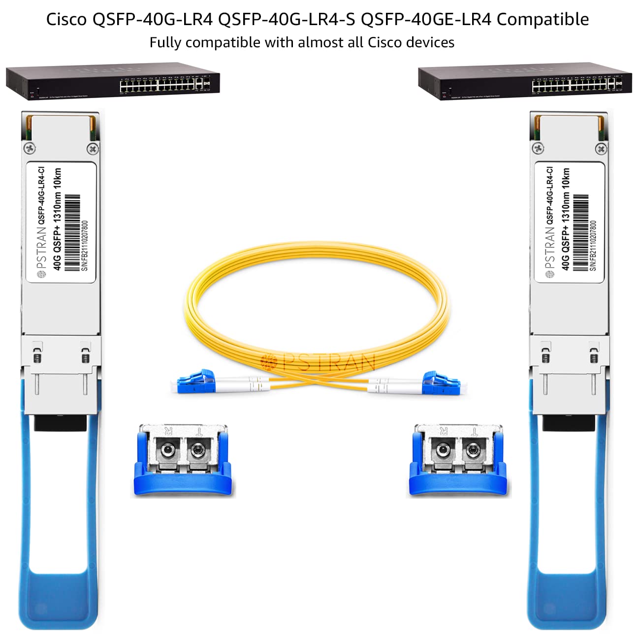 Opstran 40Gbase Lr4 Qsfp+ Optical Transceiver Module Compatible With Cisco Qsfp 40G Lr4 Qsfp 40Ge Lr4 Meraki Ma Qsfp 40G Lr4 40G