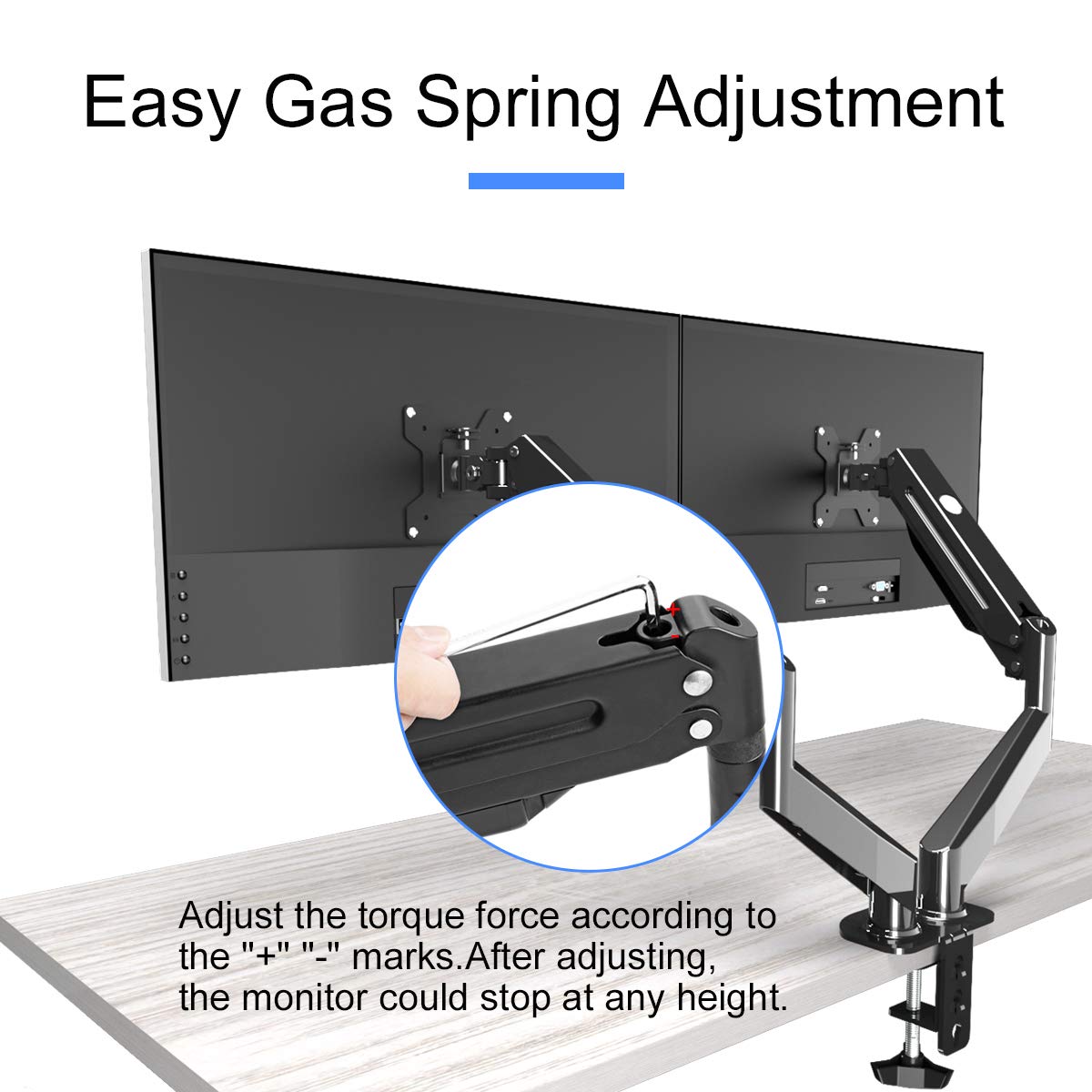 Suptek Dual Monitor Mount Stand Height Adjustable Gas Spring Monitor Arm Desk Mount For 2 Computer Screens 17 To 27 Inches   Eac