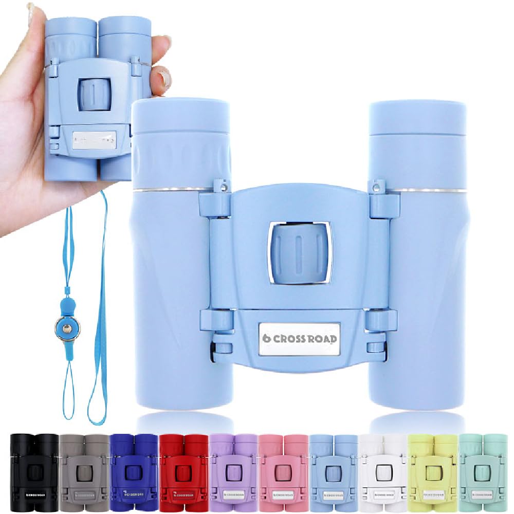 CROSSROAD 10x Binoculars for Adults and Children, Mini Pocket Binoculars, Waterproof Compact Binoculars for Bird Watching, Hunti