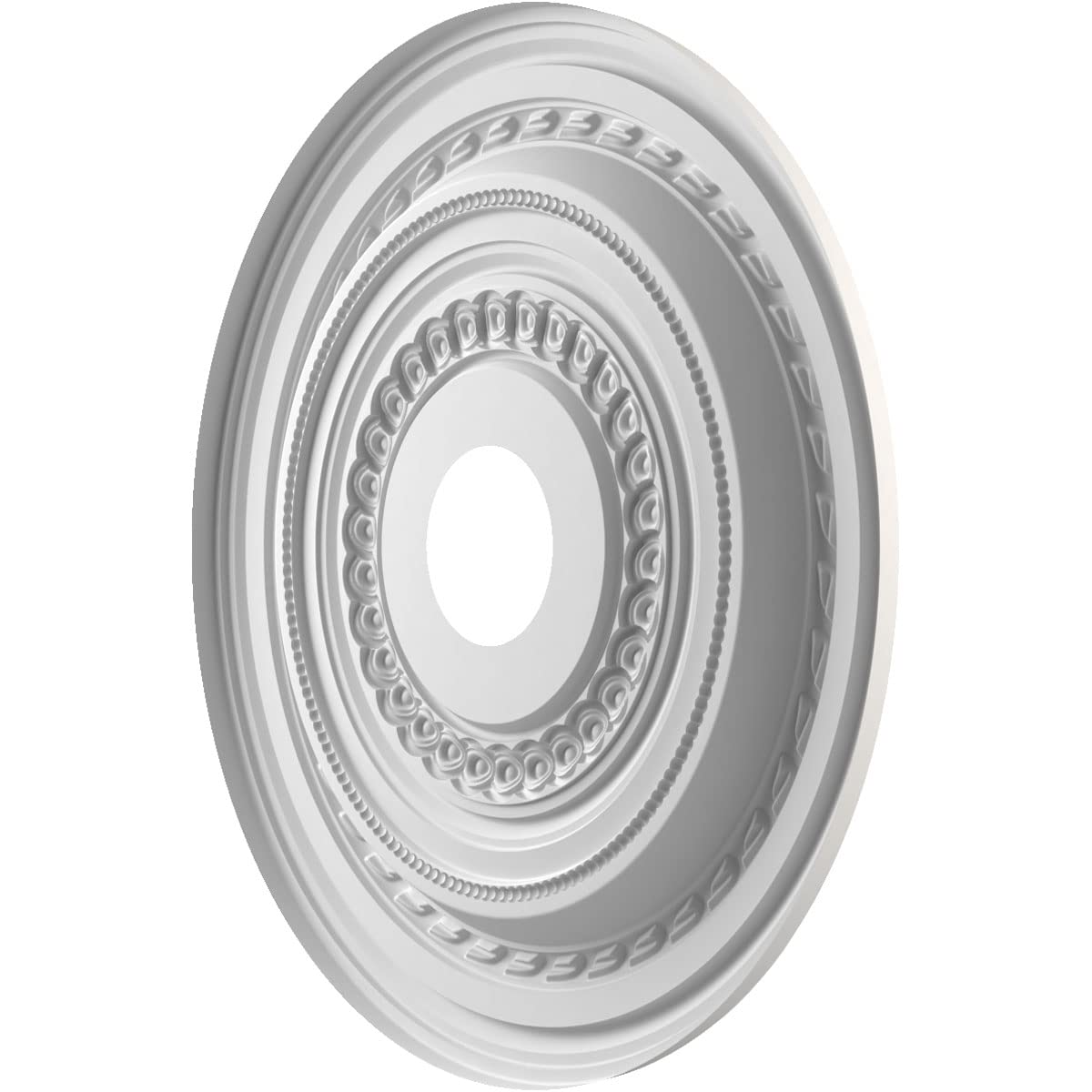 Ekena Millwork Cmp19Cogbw Cole Thermoformed Pvc Ceiling Medallion (Fits Canopies Up To 5 1/8''), 19''Od X 3 1/2''Id X 1''P, Ultr