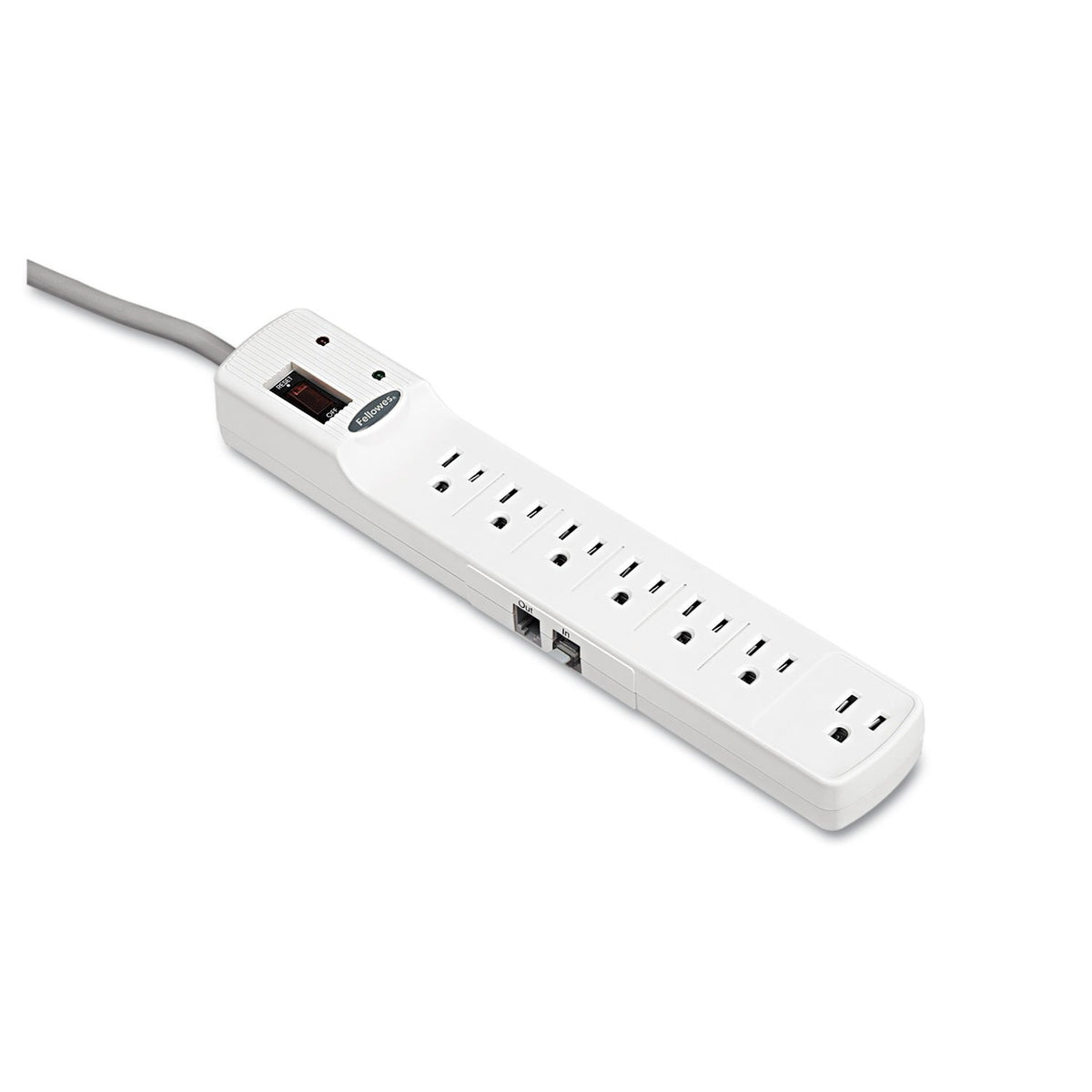 Fel99014   Fellowes 7 Outlet Surge Protector With Phone Protection
