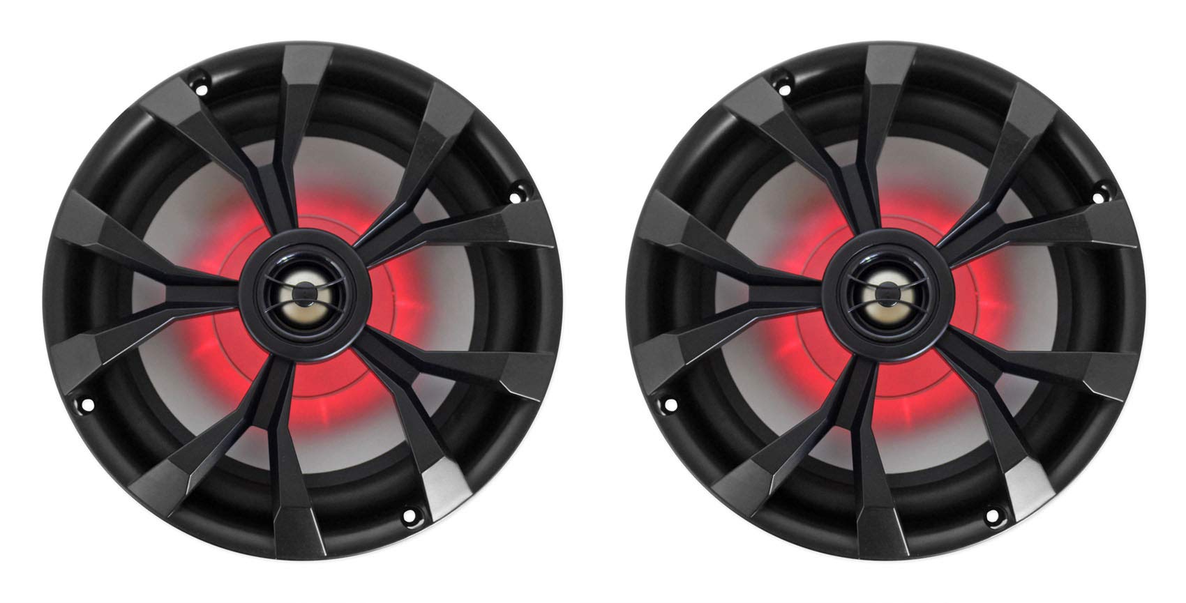 Rockville (2) Rkl80Mb 8 900 Watt Marine Wakeboard Led Tower Speakers In Black