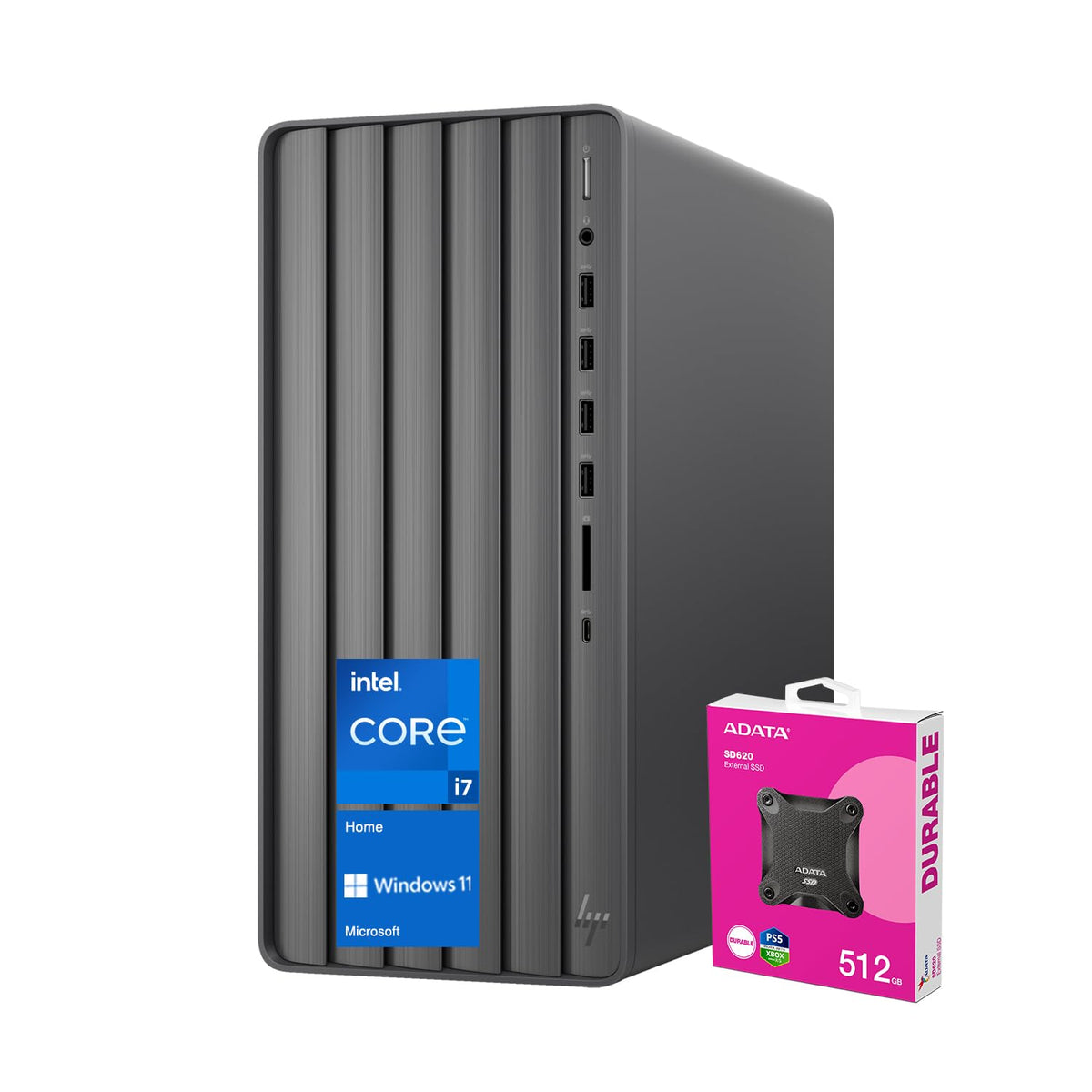 Hp Envy Tower Desktop, Intel I7-14700 (20 Cores, 64Gb Ram, 2Tb Ssd, Wi-Fi 6, Windows 11 Home, Black, With External 512Gb Ssd Bun