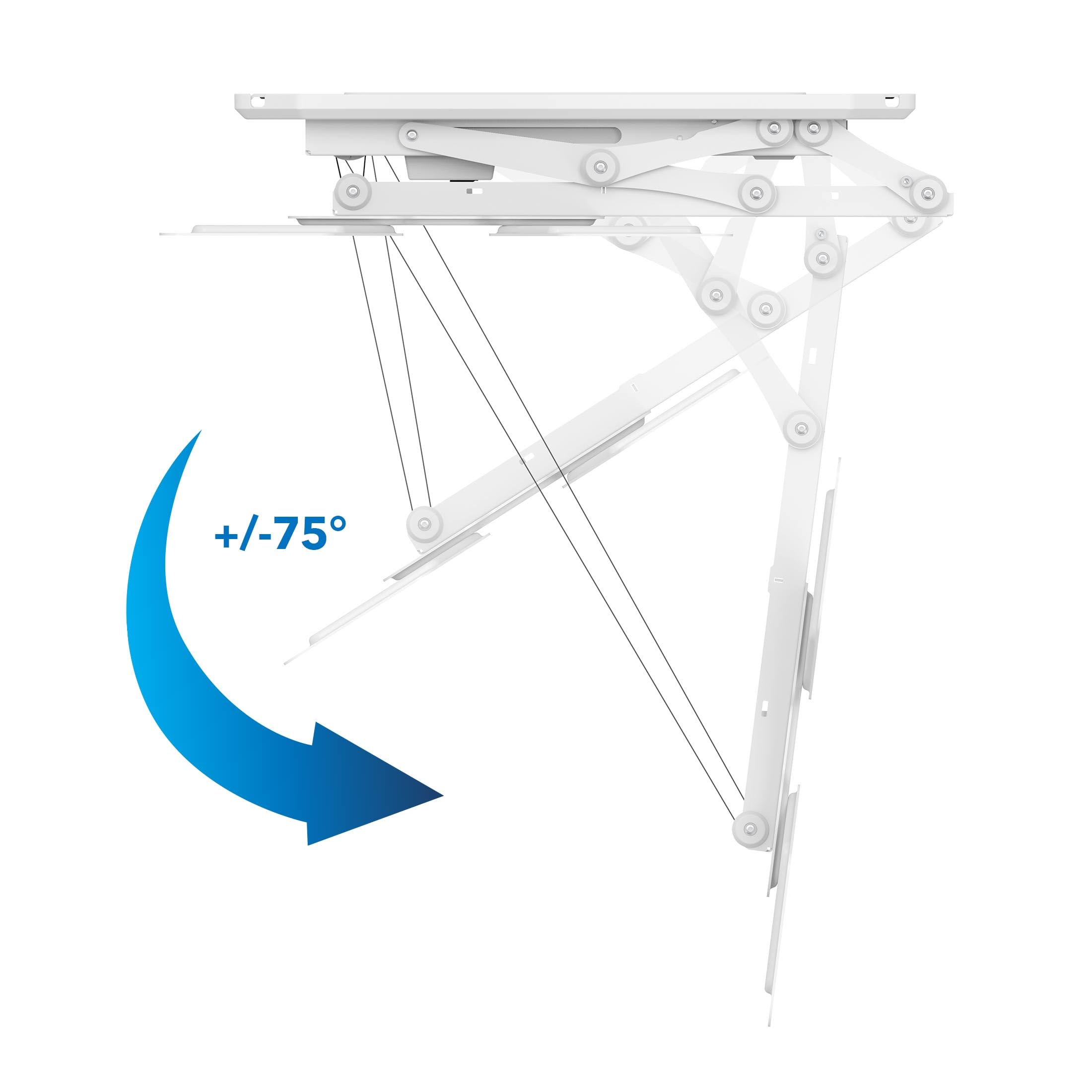 Mount It! Motorized Ceiling TV Mount with Remote, Electric Flip Down Pitched Roof Mount Fits 32, 37, 40, 47, 50 and 55 Inch Flat Screen TVs and Monitors, White