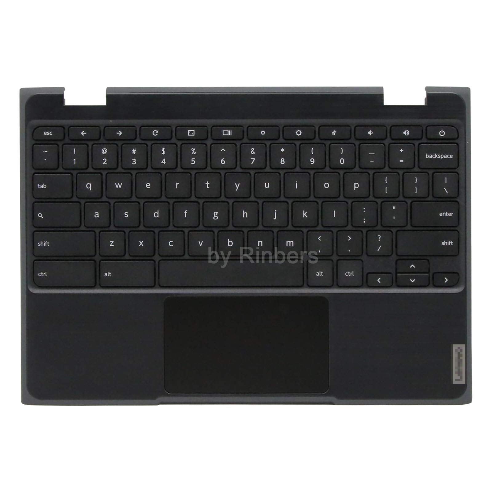 Rinbers Laptop Palmrest Upper Case Top Cover with US Keyboard Touchpad Assembly Replacement for Lenovo 100e Chromebook 2nd Gen A
