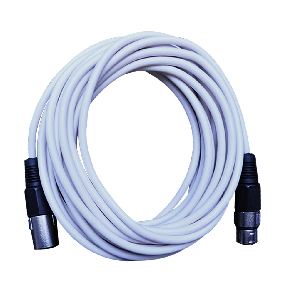 Seismic Audio - Saxlx-25White-6Pack - 6 Pack Of White 25 Foot Xlr Microphone Cables - 25' Mic Cable Cords