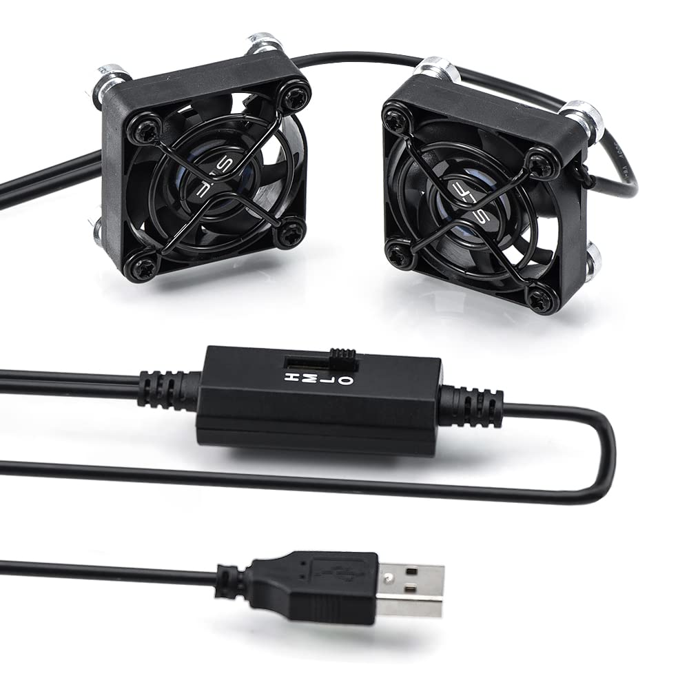 Scccf Dual 40Mm Usb Fan With 3 Speeds Adjustable 5V Pc Fan Mini Case Fan Quiet Computer Fan Compatible For Pc, Tv Box, Router, X