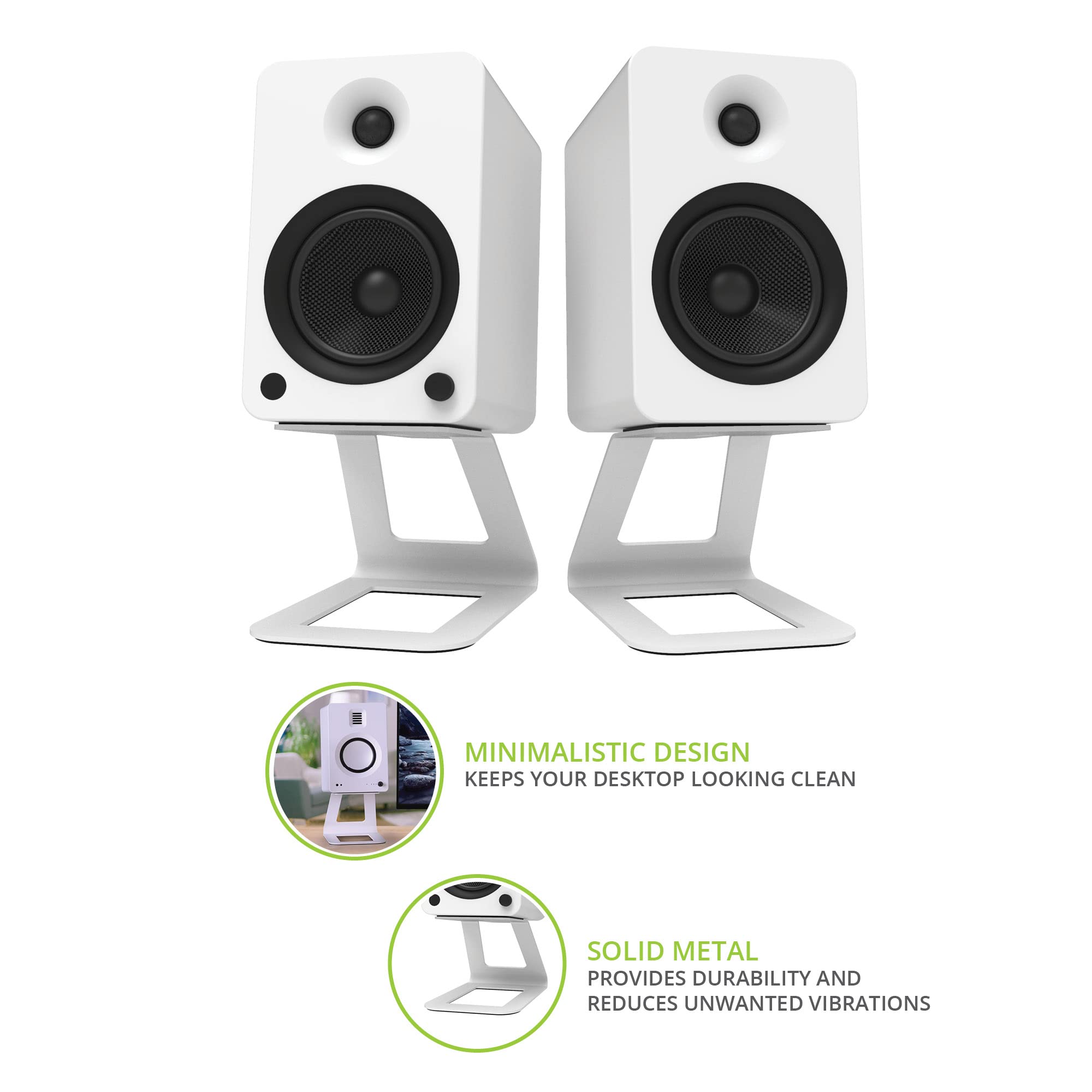 Kanto Se6W Elevated Desktop Speaker Stands For Large Bookshelf Speakers & Full Size 5    7    Studio Monitors | Supports 22 Lbs