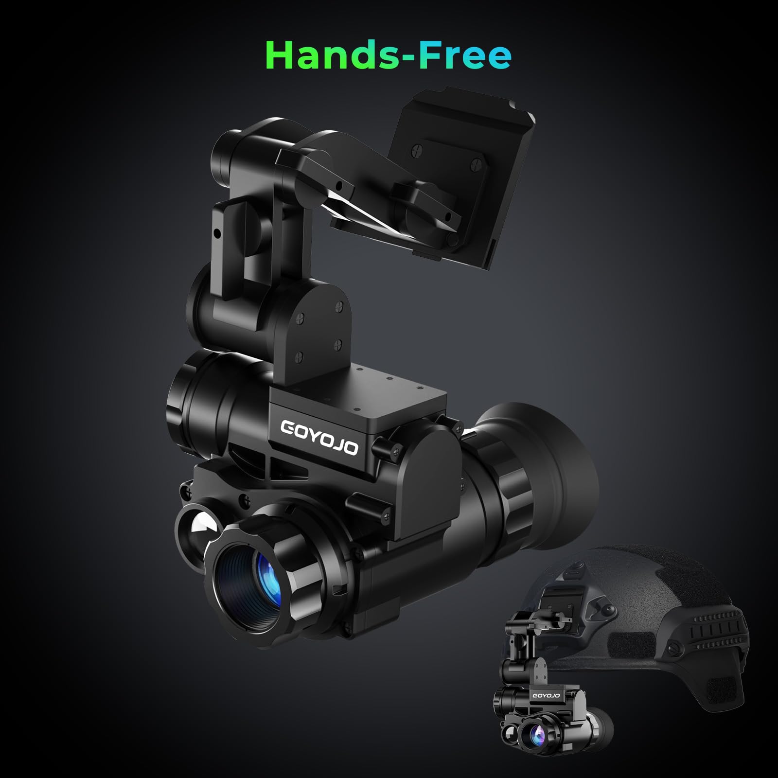Goyojo Helmet-Mounted Night Vision Monocular - 1080P Hd, 6X Digital Zoom & 1X Optical, Ip66 Waterproof Nvg Built-In Digital Comp