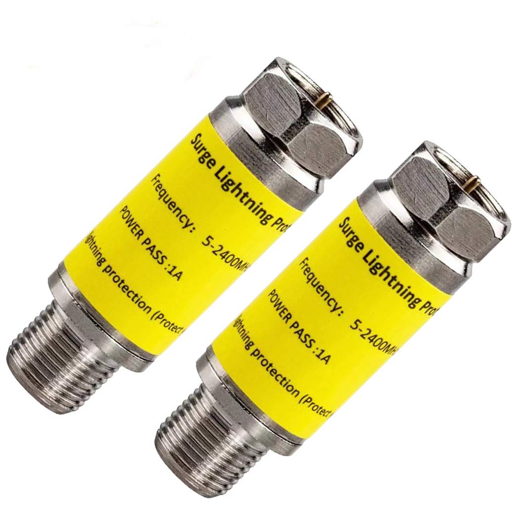 Cable Protector For Tv   2Pcs Coaxial Surge Protector For Satellite Antenna Cable Tv