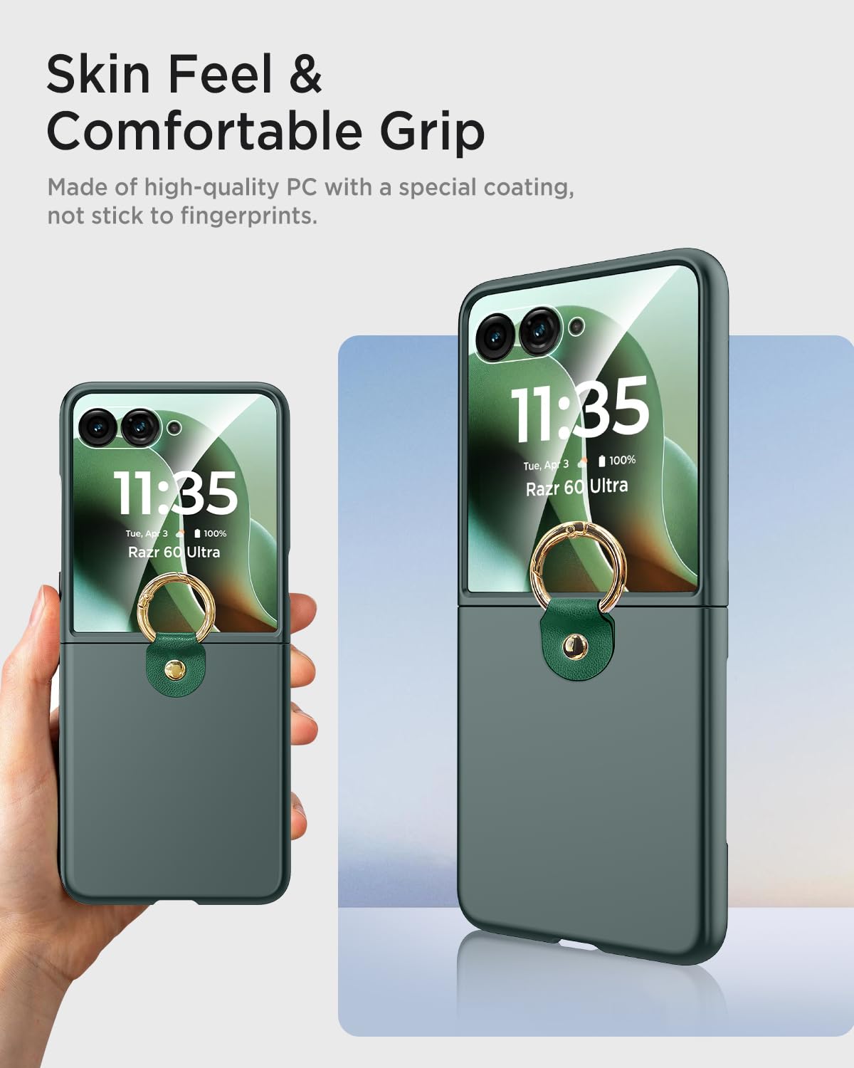 Miimall Shockproof For Motorola Razr 2025 Ultra Case With Screen Protector, [Multifunctional Metal Ring Holder][Full Body Protec