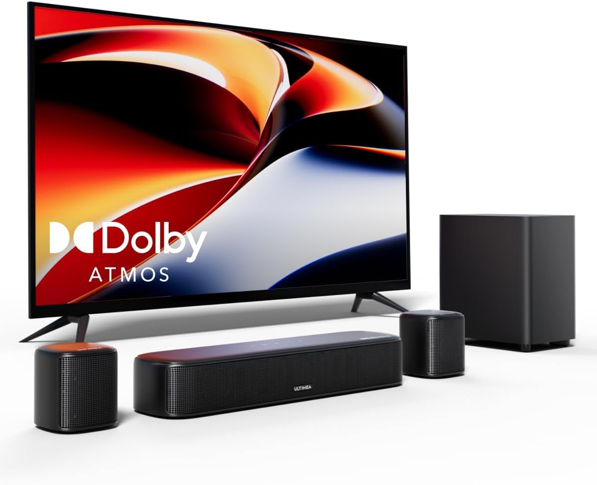 Ultimea 5.1Ch Sound Bar With Dolby Atmos, Surround Sound System For Tv, Sound Bar For Smart Tv And Home Theater, App Control, Tv