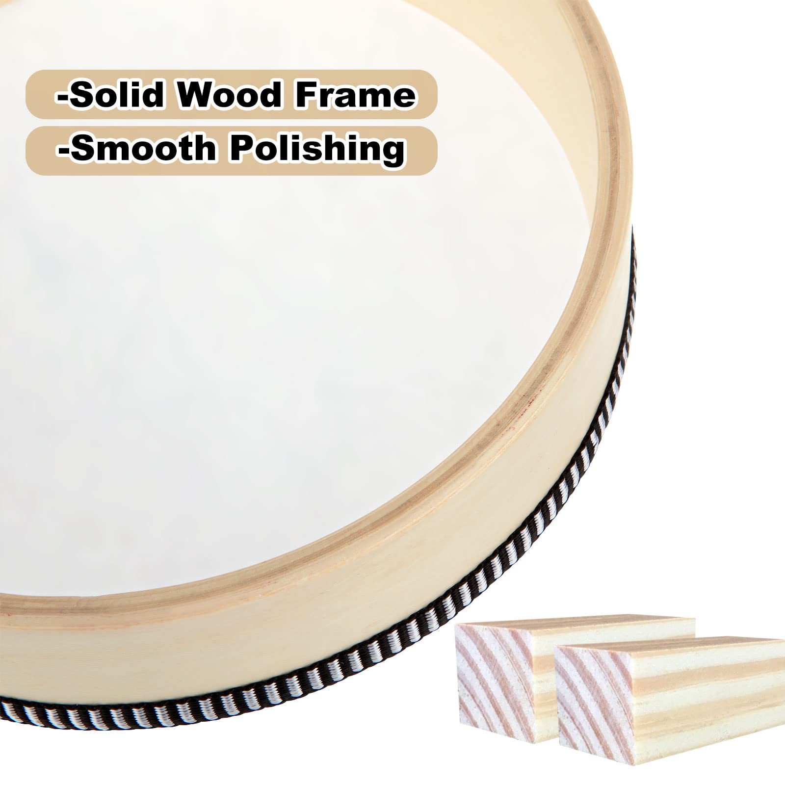 10 Inch 8 Inch 6 Inch 4 Inch Hand Drum Percussion Musical Instrument Wood Frame Drum With Drum Stick