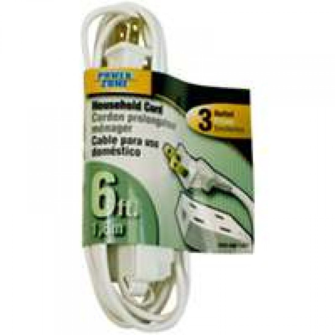 Cord Ext Indr 16/2Sptx6Ft Wht