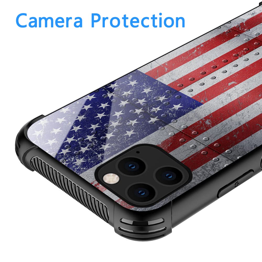 Tnxee Case Compatible With Iphone 13 Pro Max Case, Classic Metal Pattern Red And Blue American Flag Pattern Design Case For Ipho