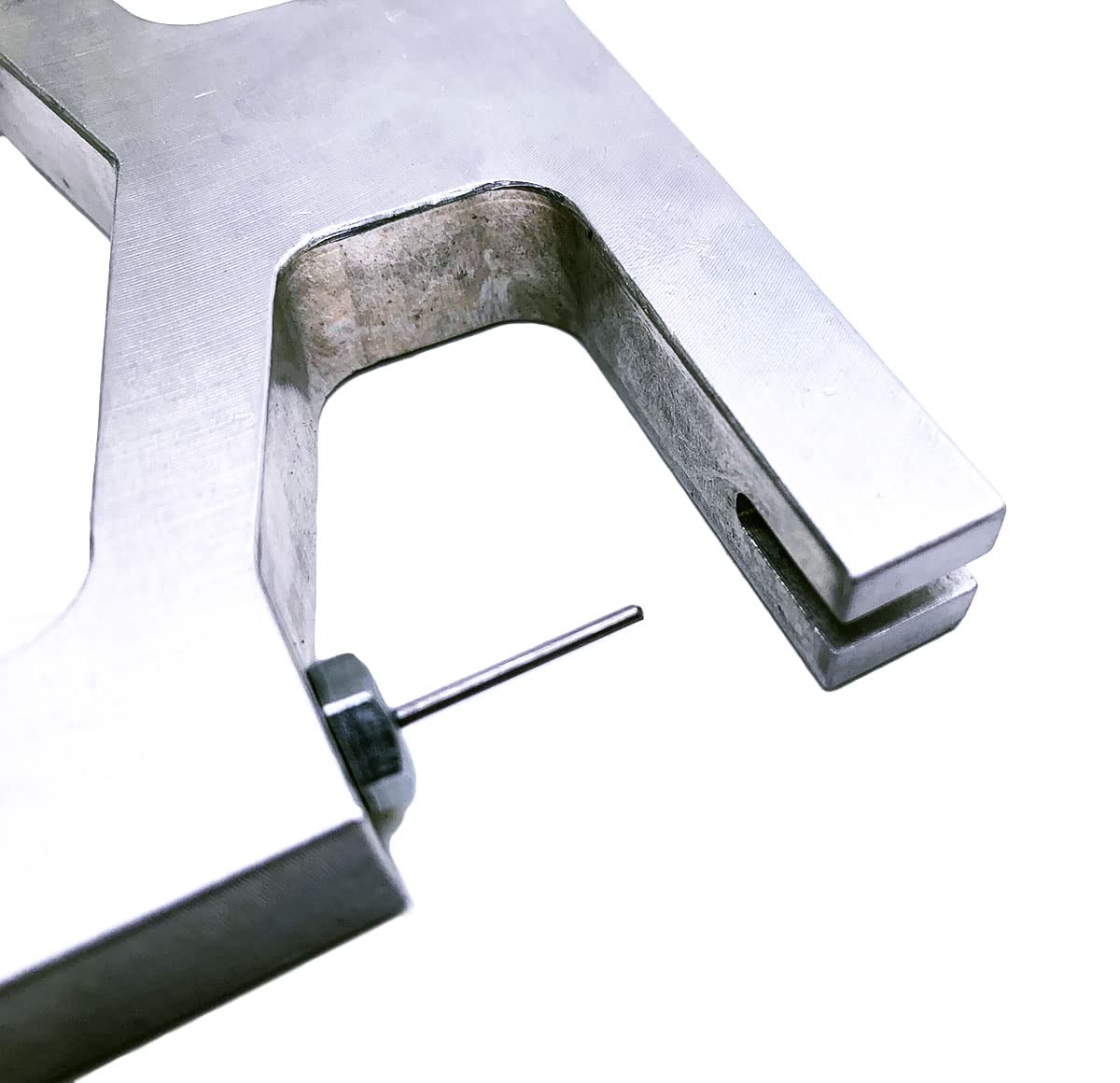 Jiayouy Spring Loaded Piano Center Pins Removal/Extracting Tool Piano Tuning Tool Silver   5.3''X 4.2''