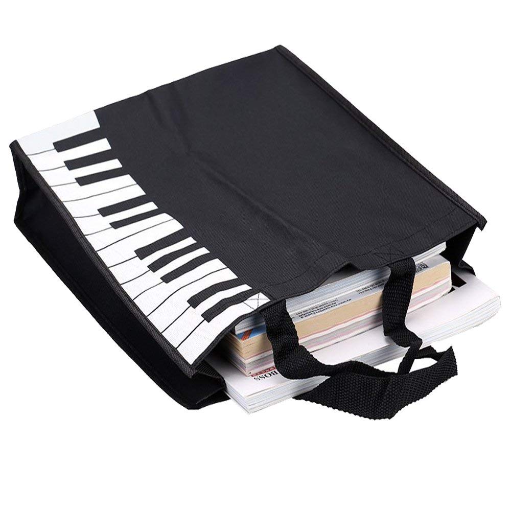 Cocomk Piano Keys Handbag Reusable Grocery Bag Shoulder Shopping Bag Tote Bag For Music Teacher Gift Bag