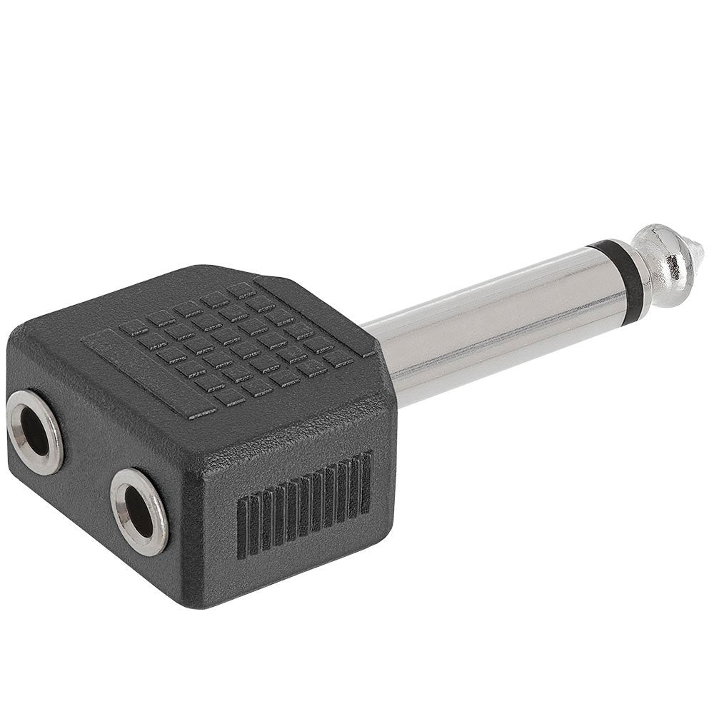 Cmple   6.35Mm Mono Plug To 2X3.5Mm Stereo Jack Adapter