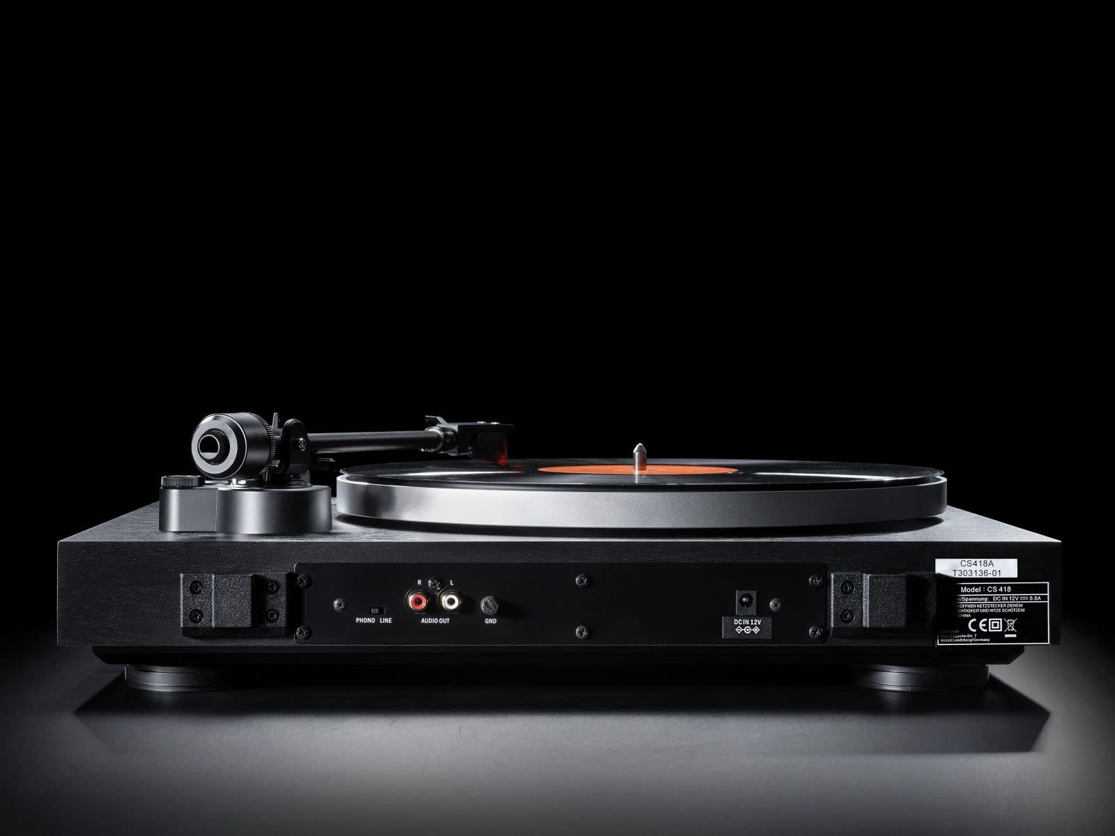 Dual Electronics Dual Cs 418 Belt Drive Manual Turntable Black Vinyl Veneer