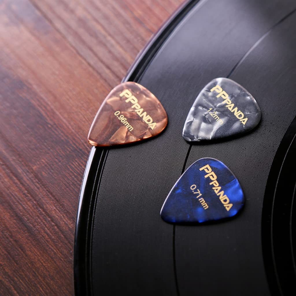 PPpanda Guitar Picks 32pcs - Varied Thickness 0.46-1.2mm Plectrums for Electric, Acoustic & Bass Guitars