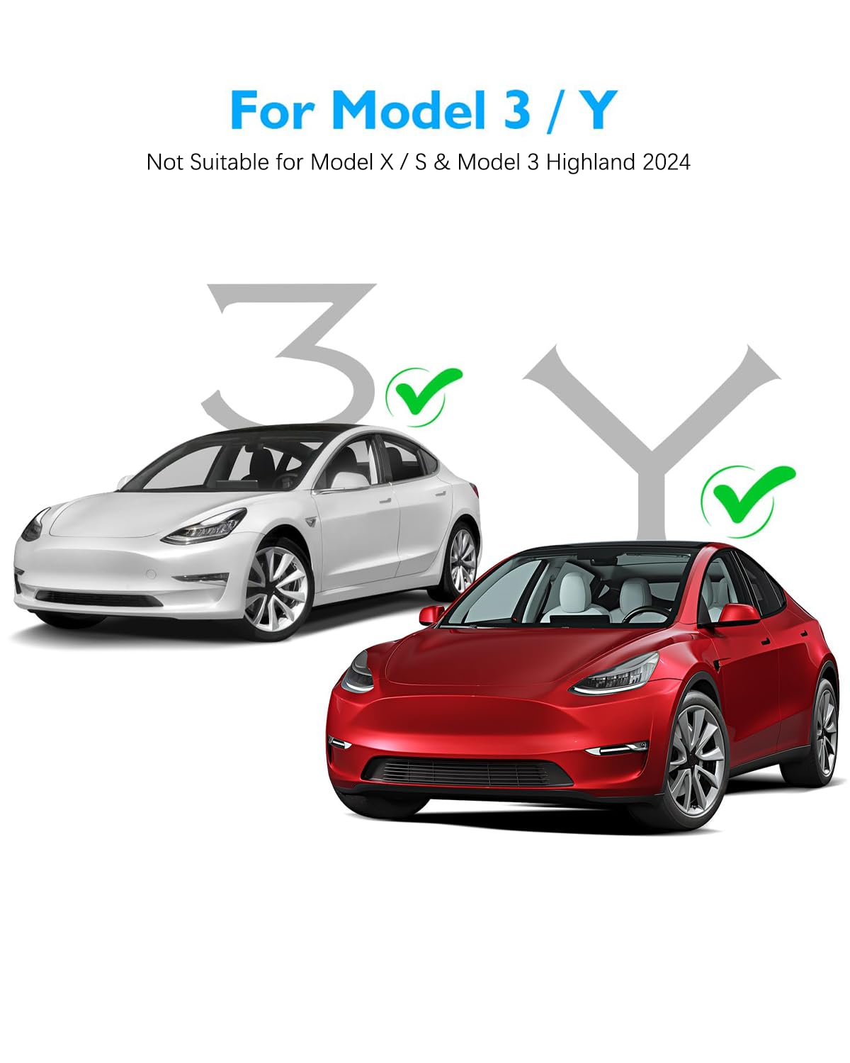 Sumk For Tesla Model Y Screen Protector Accessories 2024, 15 Inches Glossy Tempered Glass Touch Screen Protector For Tesla Model