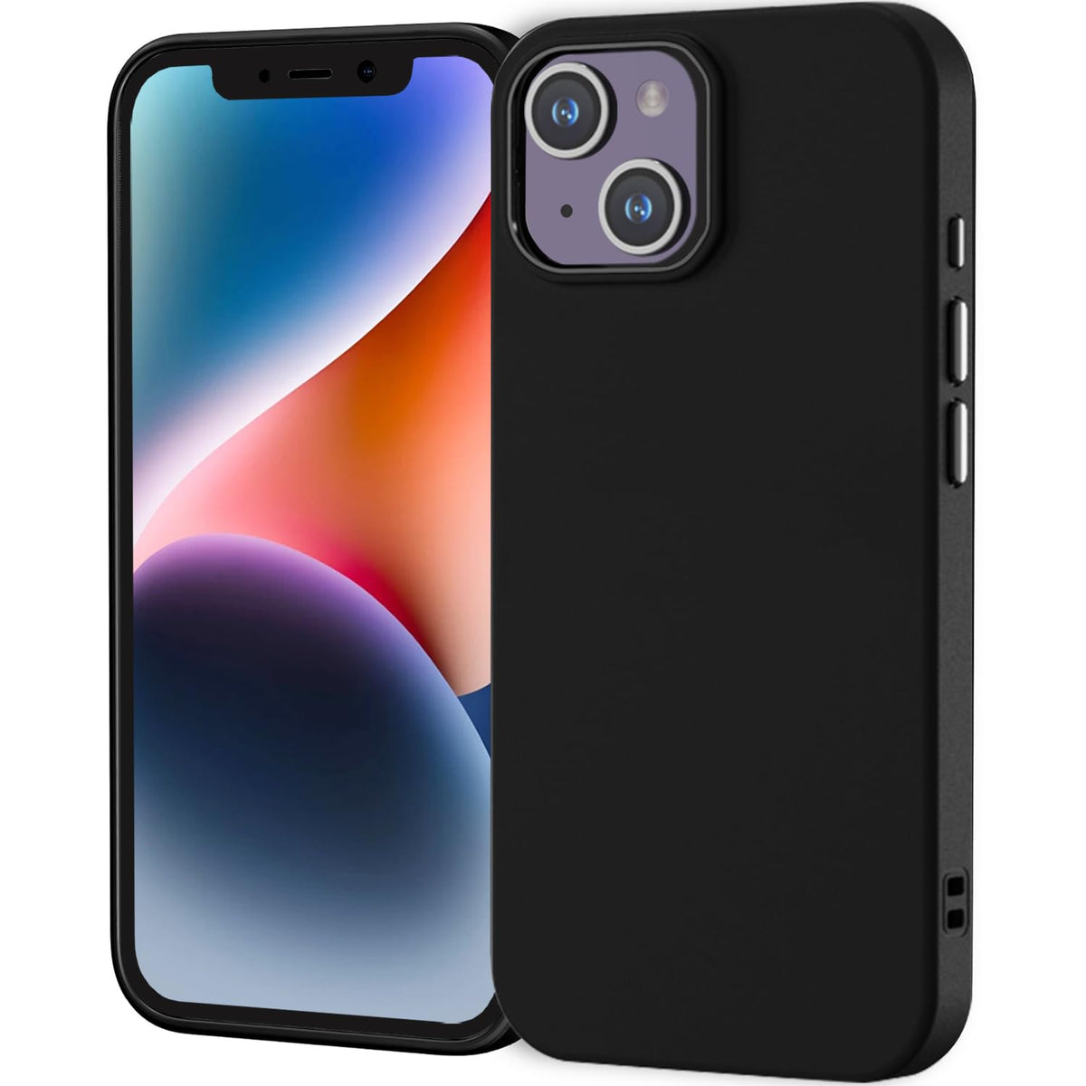 Tenoc Phone Case Compatible With Iphone 13 & Iphone 14, Black Case Anti Fingerprint Protective Bumper Matte Cover For 6.1 Inch