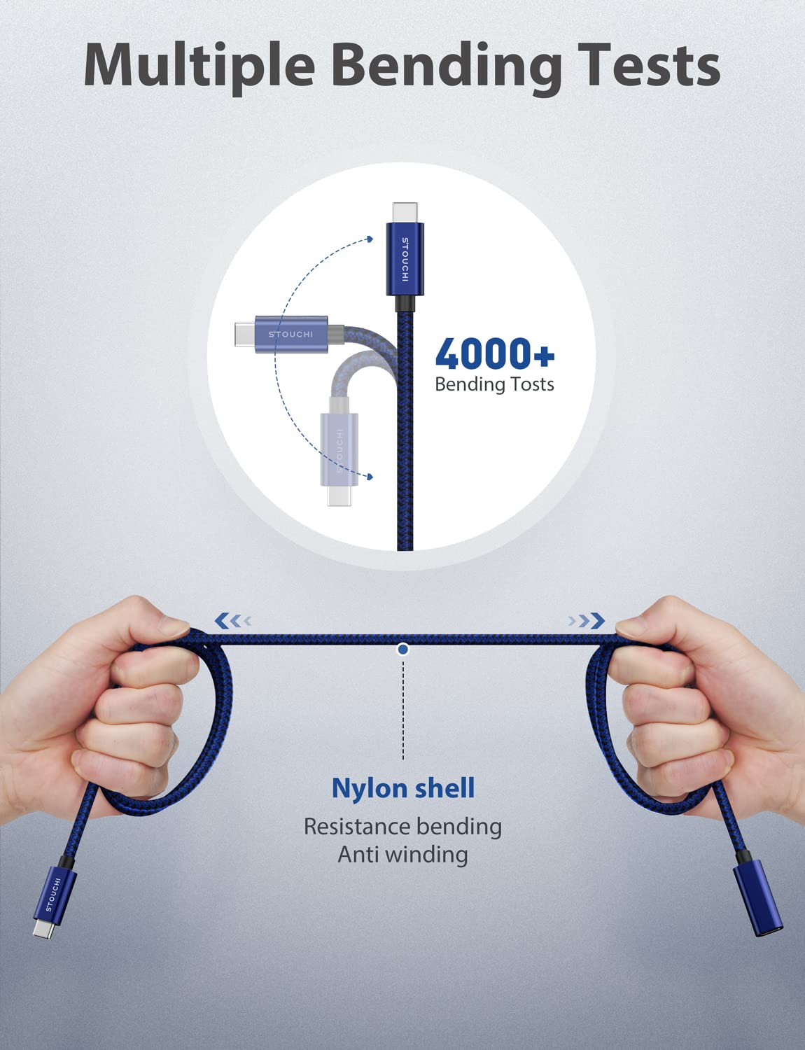 Stouchi Usb C Extension Cable 6Ft/1.8M, Psvr2 Extension Cable Type C 3.1 Male To Female Fast Charging & Audio Data Transfer For