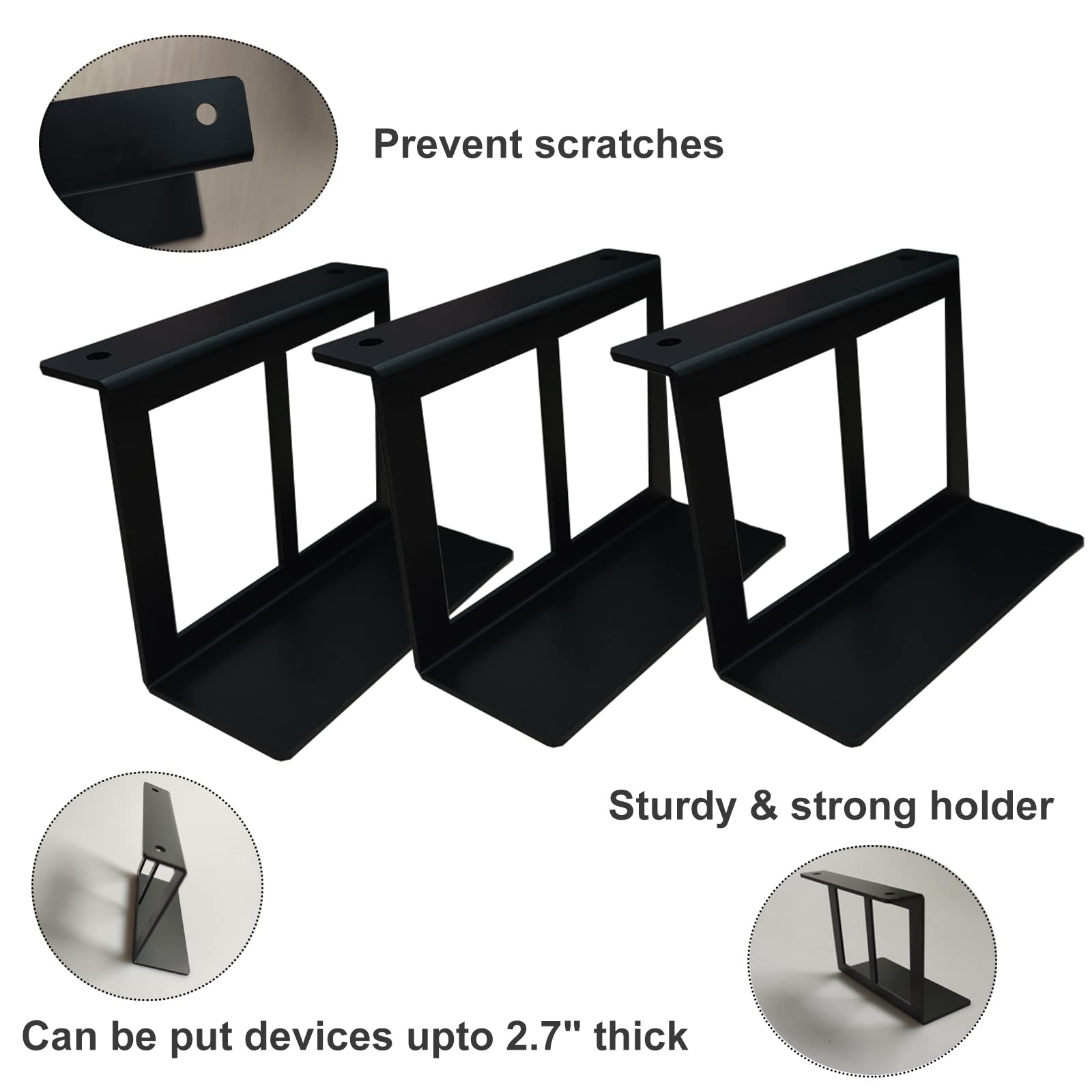 Piaolgyi Under Desk Laptop Holder Mount With Screw,Bracket Devices Upto 2.7'' Under Desk Mount For Ps4,Xbox Series S,Xbox One S,