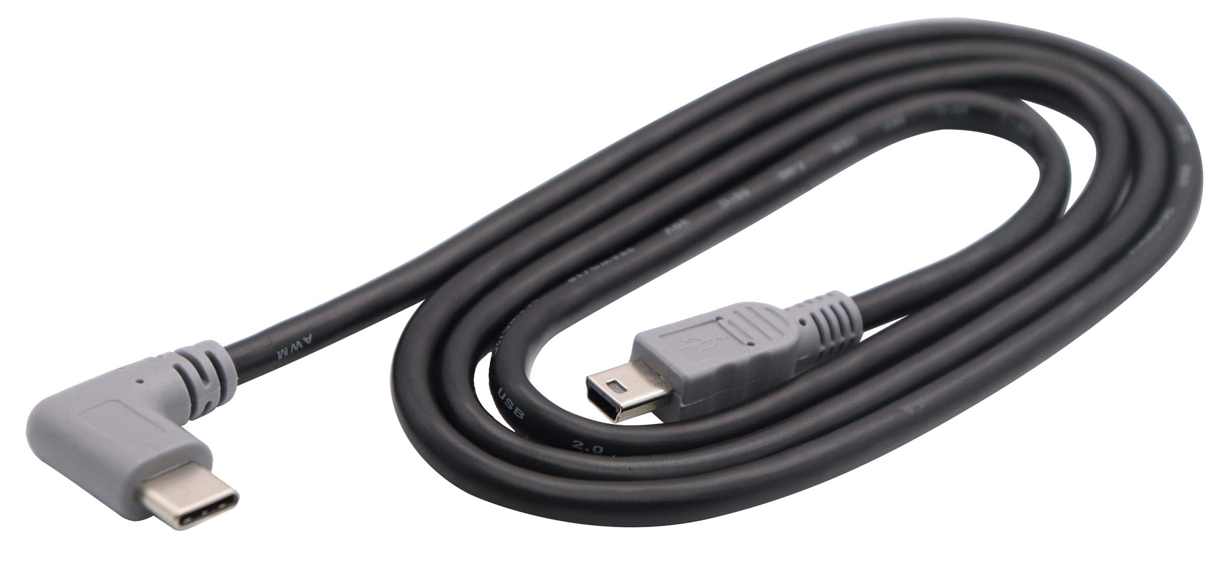 zdyCGTime Mini USB to Type-C Cable 90 Degree Angle USB 2.0 Type C Male to Mini 2.0 Male Data Sync and Charging Cable for Digital