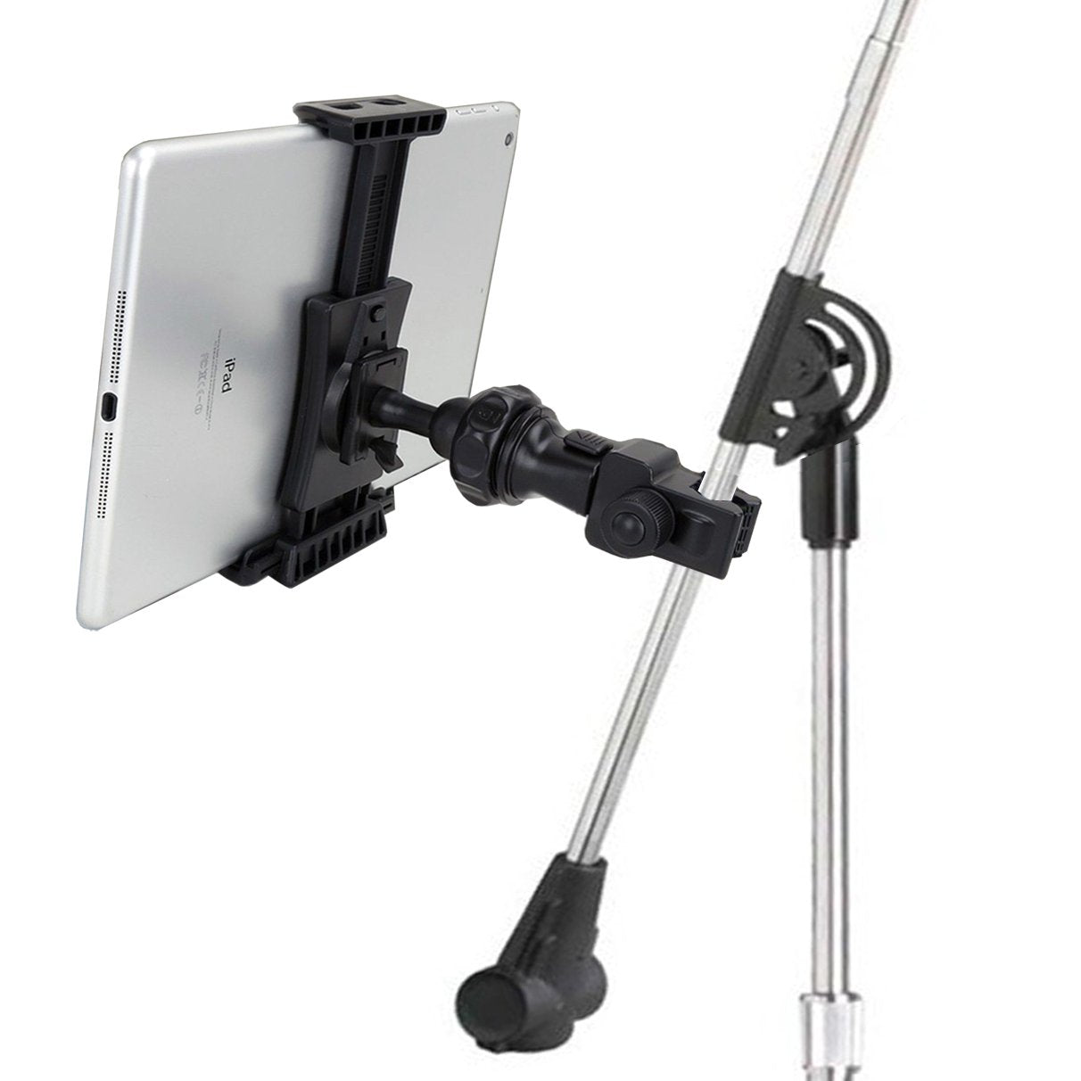 Accessory Basics Easyadjust Cymbal Microphone Mic Stand Tablet Mount For Most Tablets & Large Size Cell Phones Smartphone (Zoom Compatible)