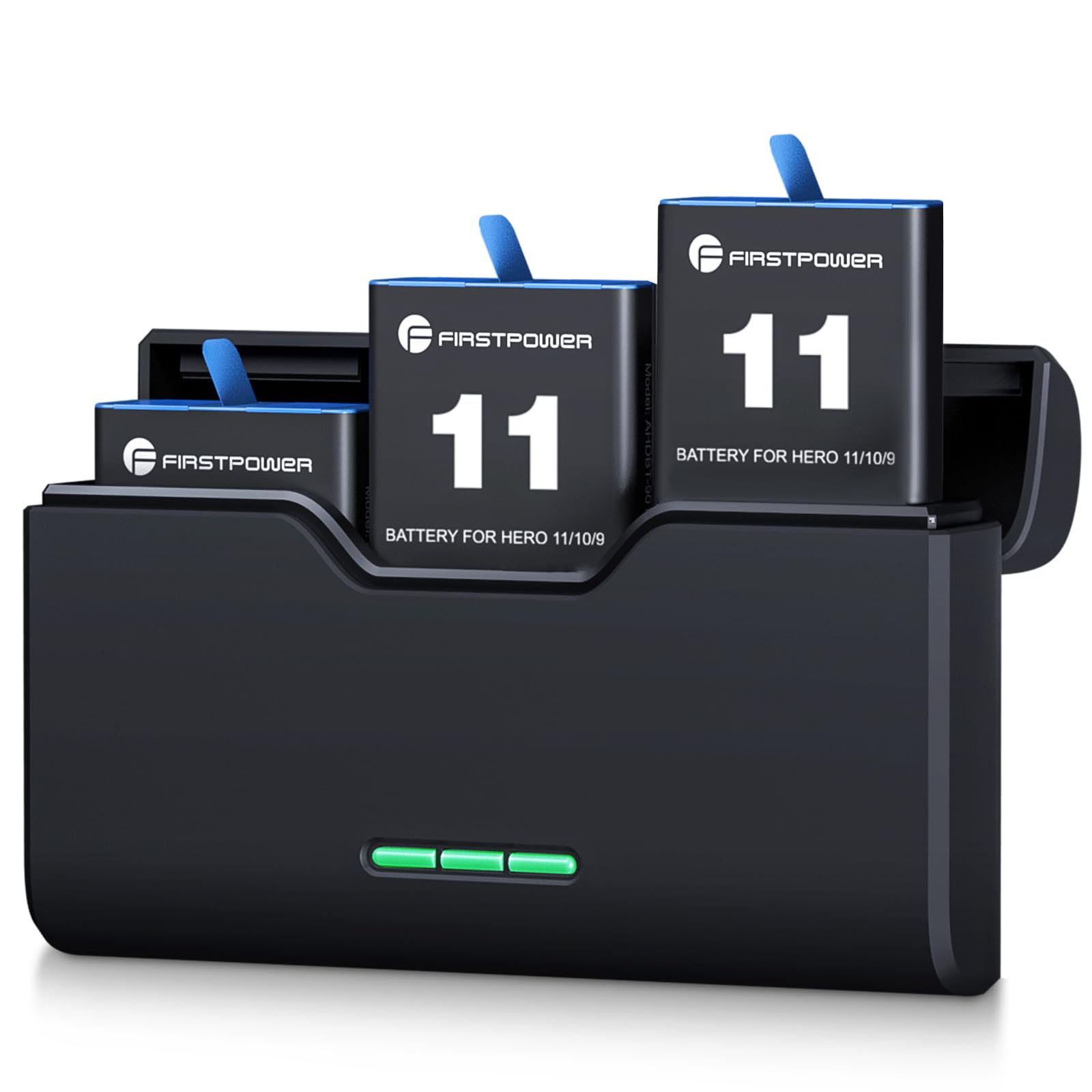 Firstpower Hero 12/11/10/9 Battery 3 Pack 2250Mah And Triple Slot Usb Fast Charger Fully Compatible With Gopro Hero 12, Gopro He