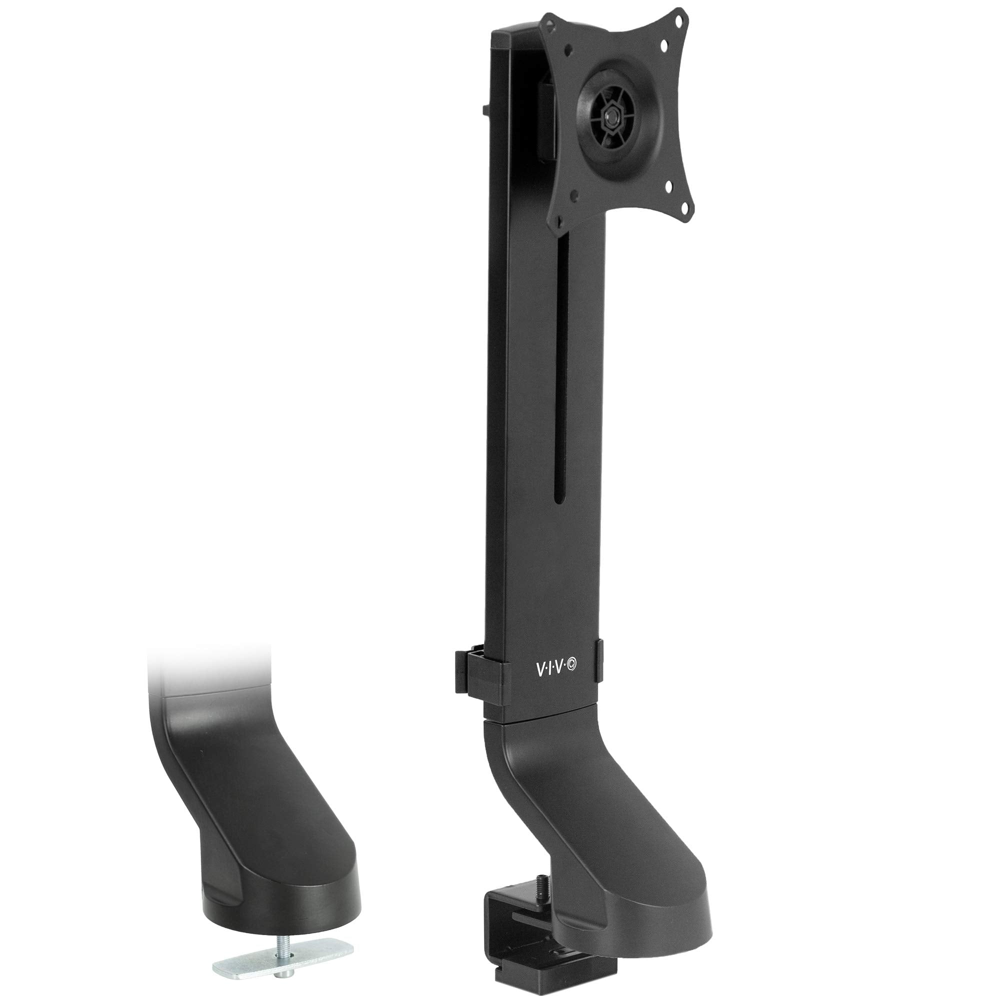 VIVO Adjustable Single Monitor Mount for Sit Stand Workstation, Desk Converter, Monitor Arm Fits 1 Screen up to 32 inches, STAND V001U