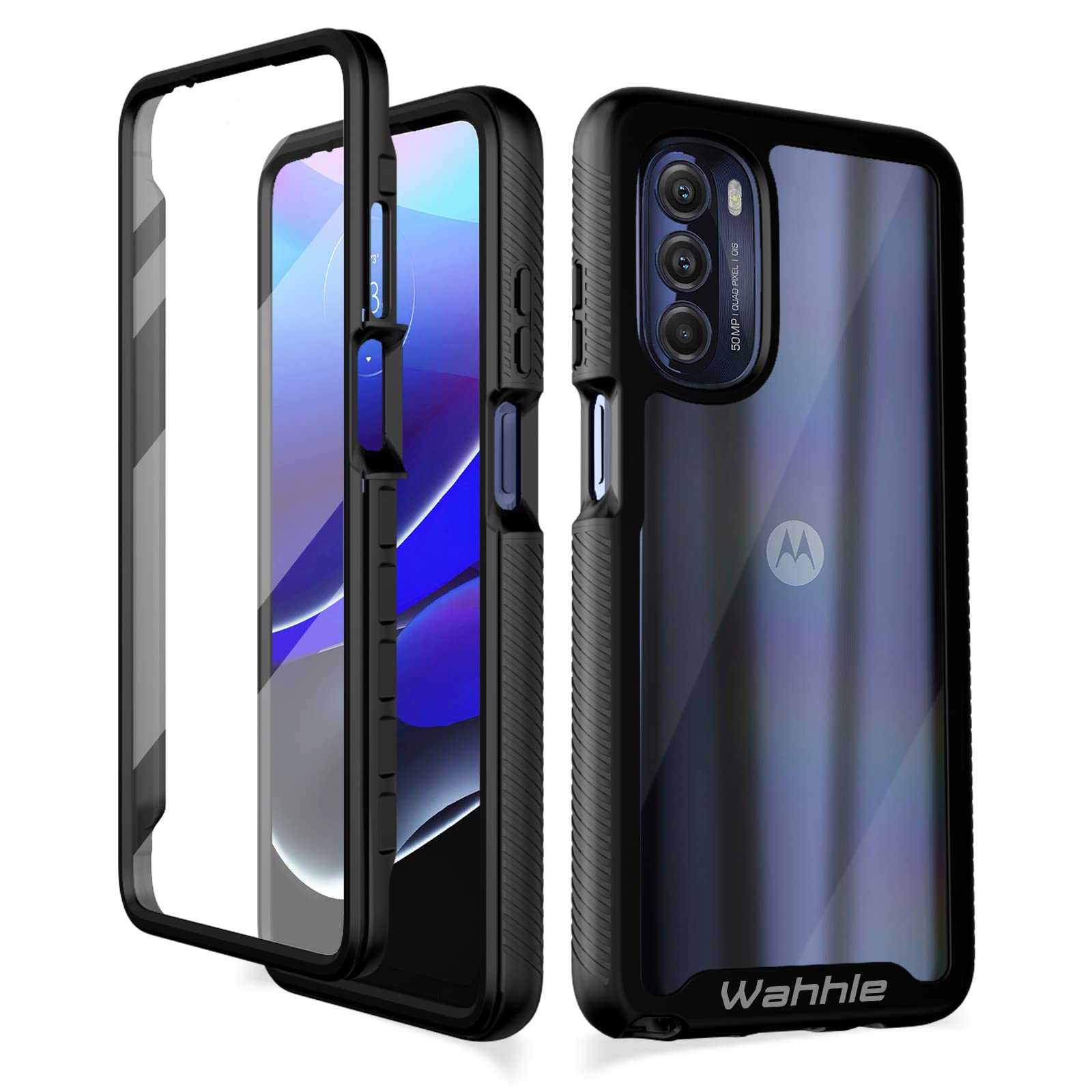 Wahhle Compatible With Moto G Stylus 5G 2022 Case (Not Fit 2021 Version), Built In Screen Protector Full Body Shockproof Slim Fi