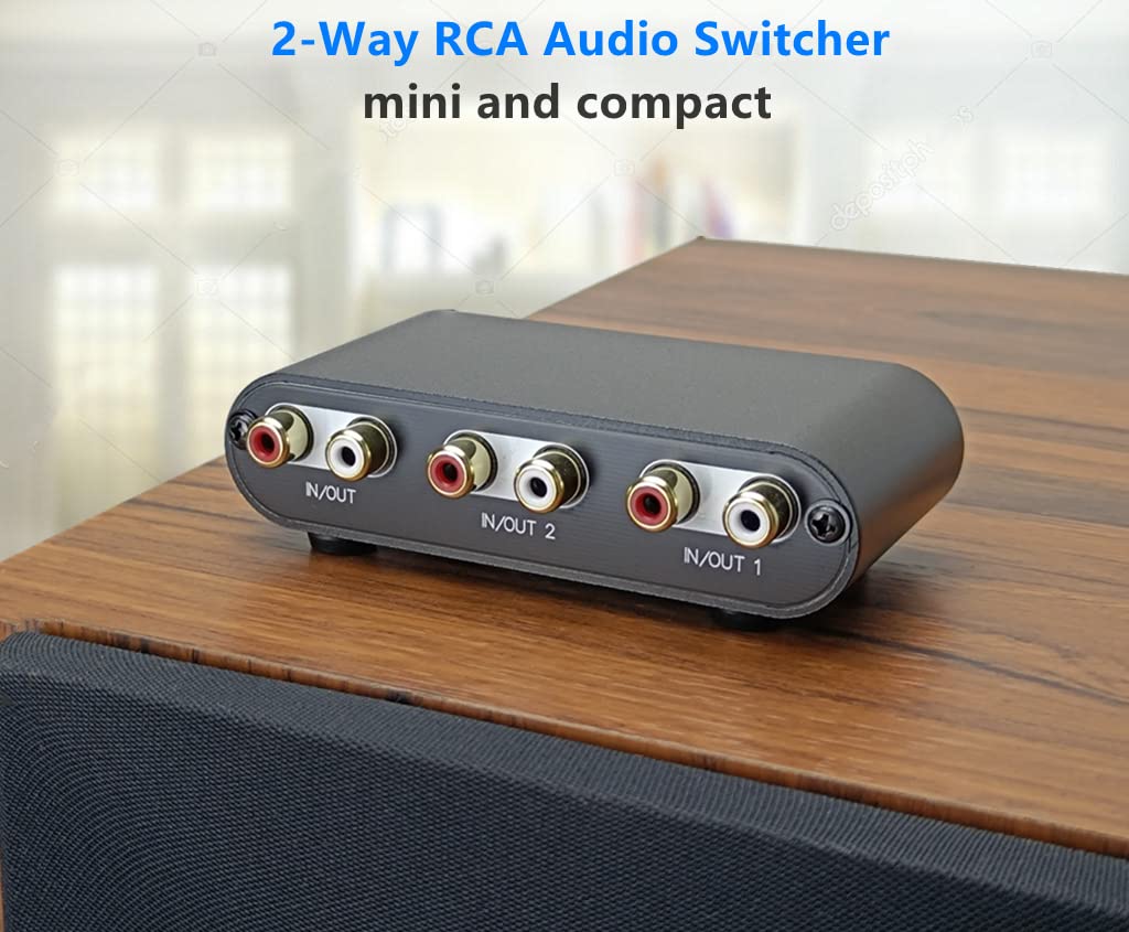2 Way Rca Stereo Audio Switch Input Signal Source Switcher Selector Splitter Box(2 In 1 Out / 1 In 2 Out) Rc21