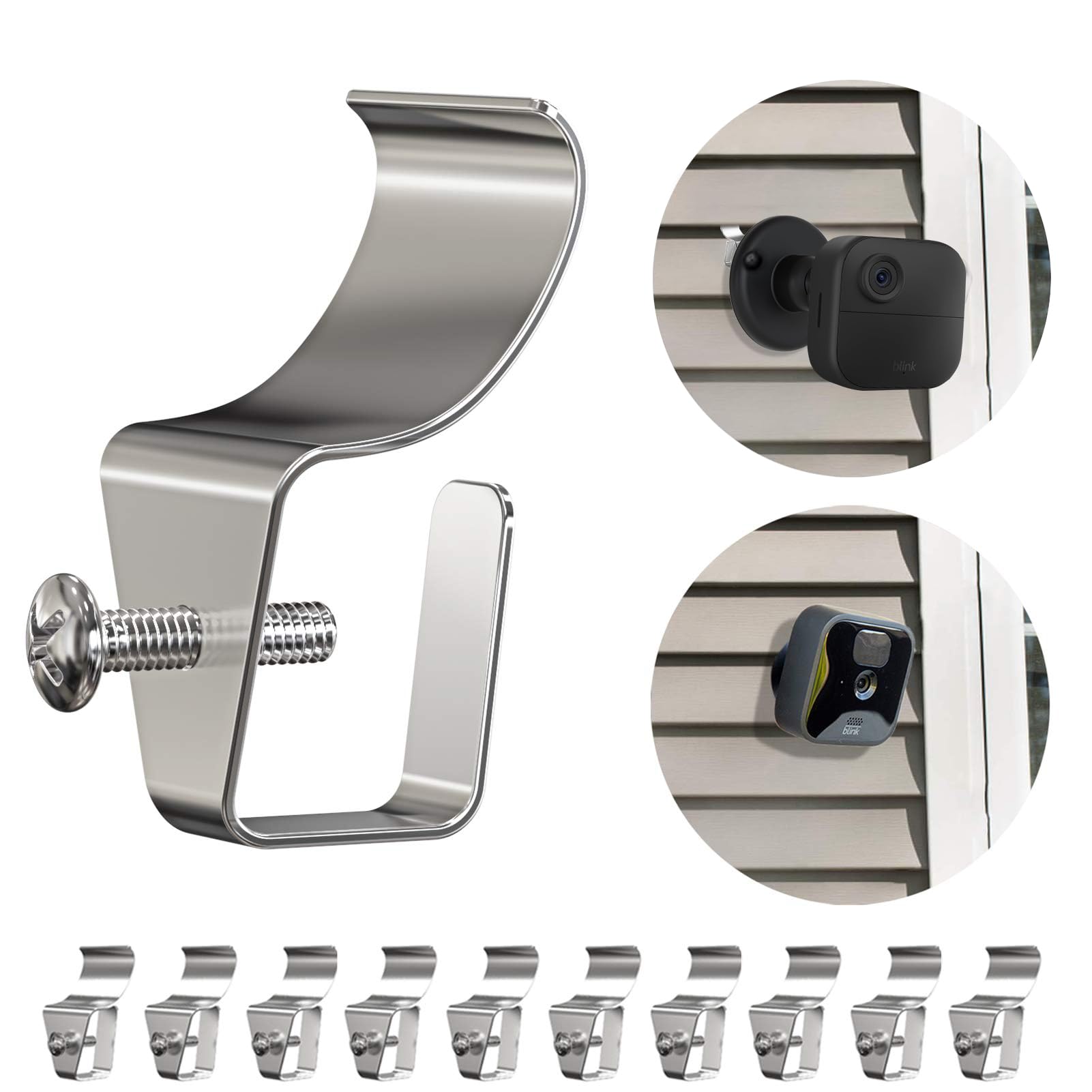 Vinyl Siding Clip Hooks For All New Outdoor Camera, No Hole Needed Outdoor Siding Hanger Mounting For Home Security Camera, Vinyl Siding Mount,12 Pack