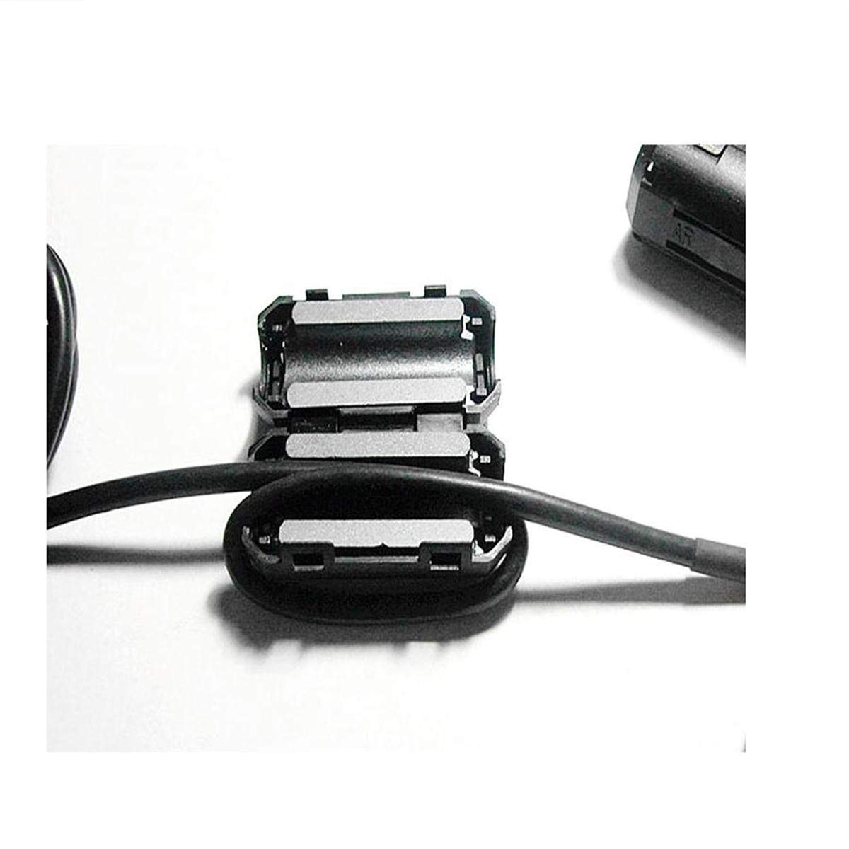 10Pcs Inner 9Mm 0.35'' Ferrite Clip Noise Filter Ferrite Bead Ferrite Clamps Chokes Ferrite Ring Ferrite Snap Black