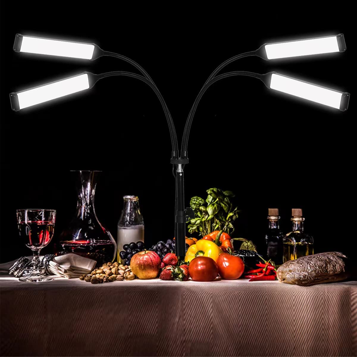 Four Arms Led Light For Photography,2800K 6500K Cir80+ 30W Photography Fill Light For Live Stream Video Recording Eyebrow Tattoo