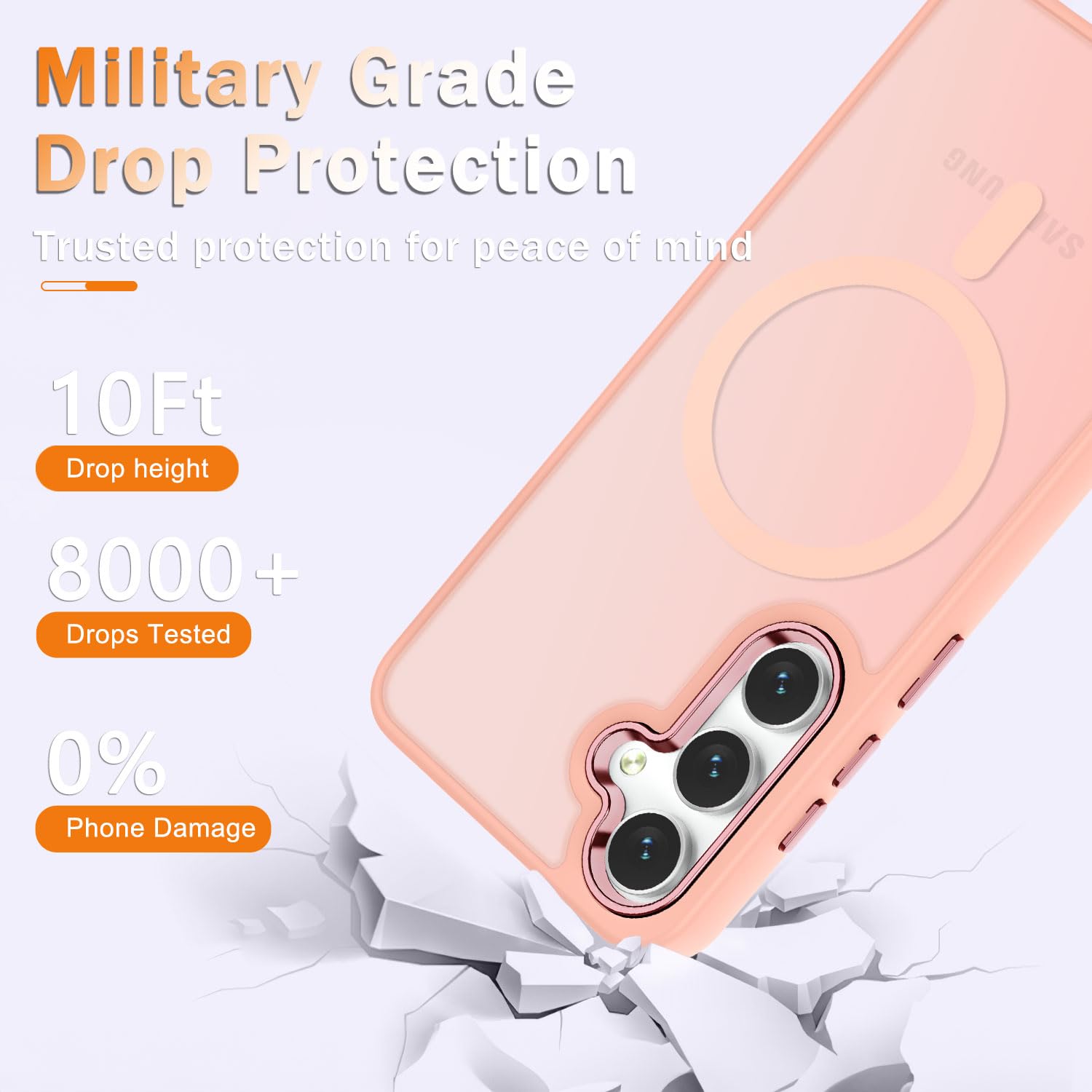 Yenapoon For Samsung Galaxy S24 Fe Case, Matte Magnetic Phone Case With 1 Screen Protector, Support For Magsafe, Translucent Fro