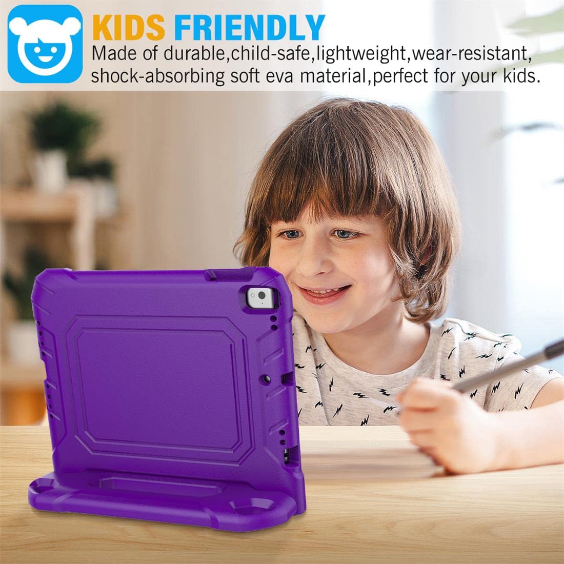 Suplik Kids Case For Ipad 5Th/6Th Generation (9.7 Inch, 2017/2018), Ipad Air 1 & Air 2 & Pro 9.7 Case With Screen Protector, Dur