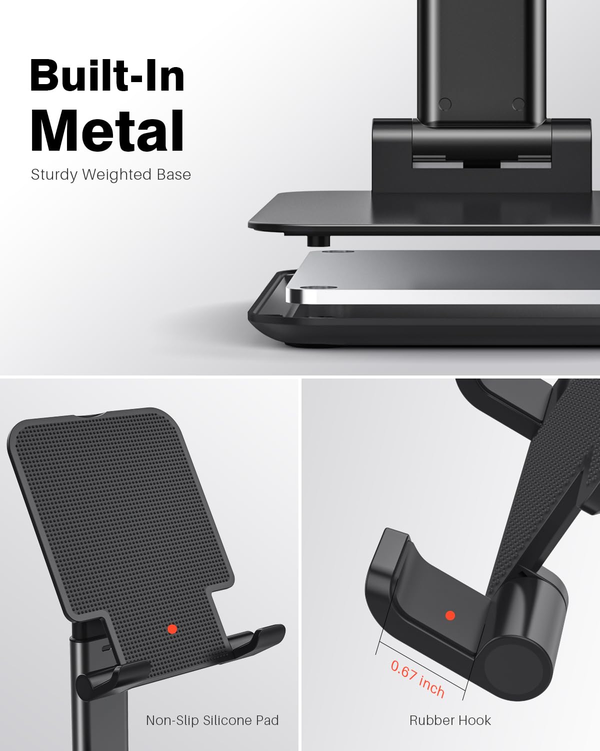 Anozer Tablet Stand Foldable & Adjustable, Portable Monitor Stand 5.55 * 3.94'' Wide, Fit For Ipad Holder Stand Compatible With