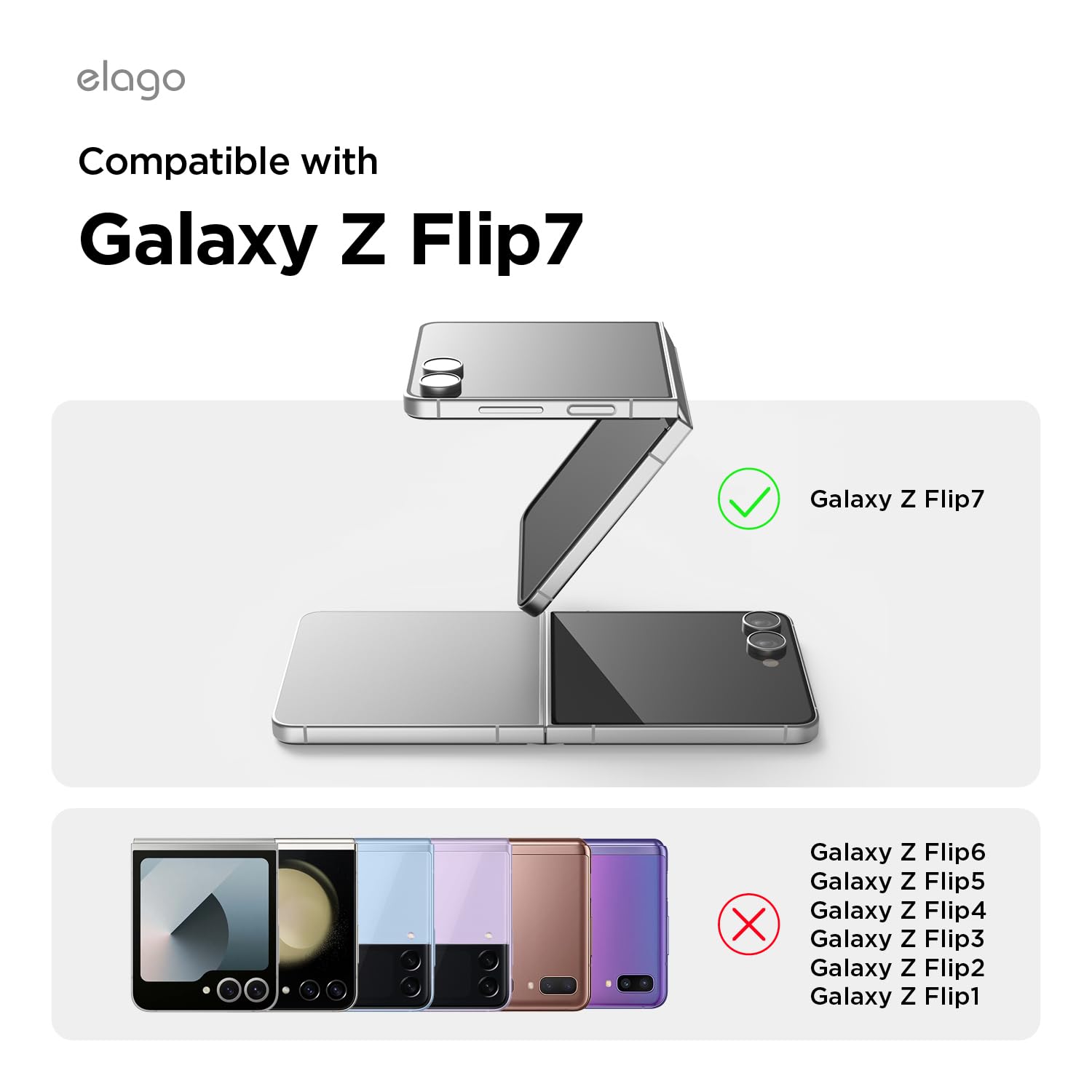 Elago Clear Case Compatible With Samsung Galaxy Z Flip 7 Case - Precise Camera Cutouts, Sleek And Light Design, Protective Cover