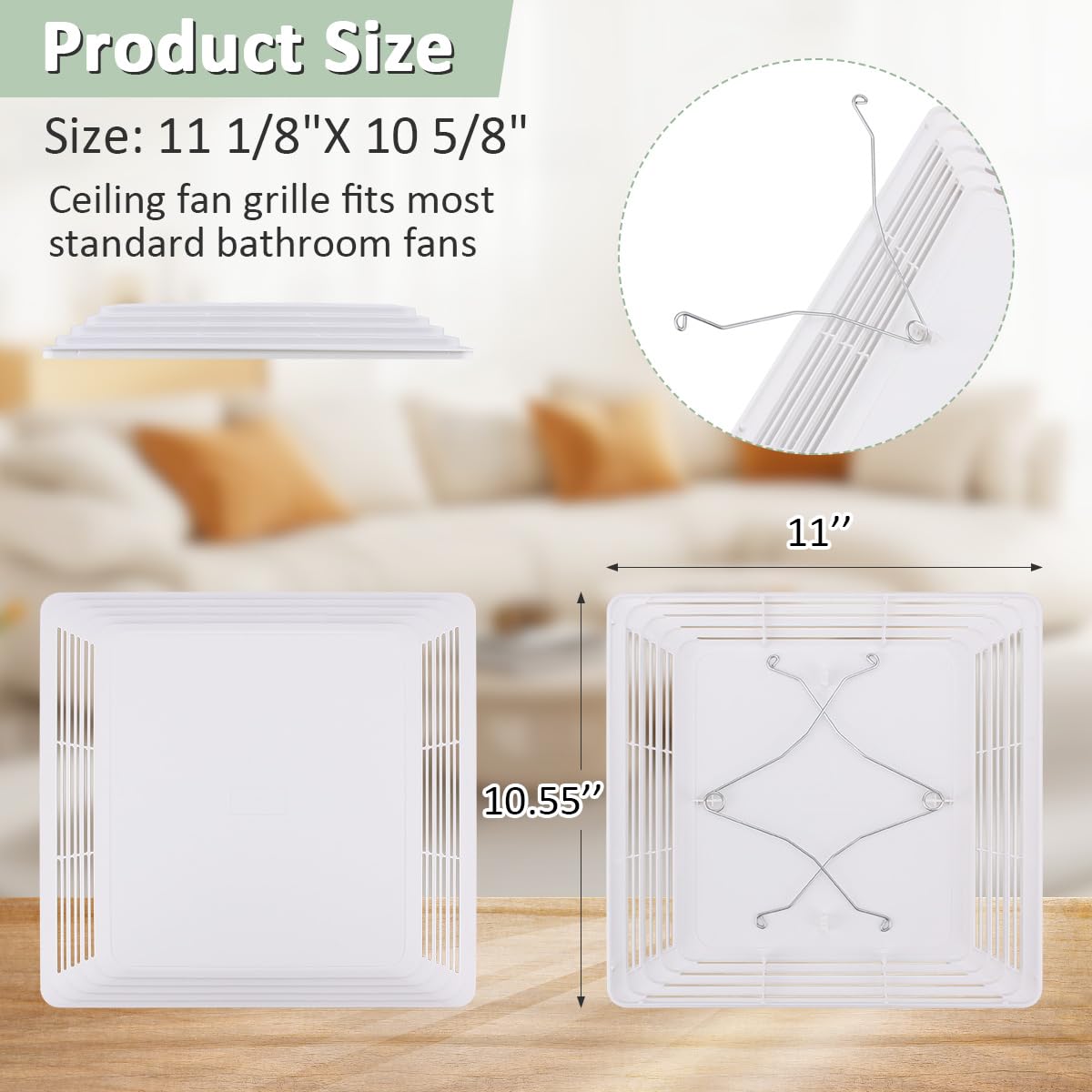 Wkzo S97013576 Bathroom Fan Cover Grille For 676 And 684 Ceiling Fans,Replacement 684Nt 2684F 576 Exhaust Fan Cover Bathroom Ven