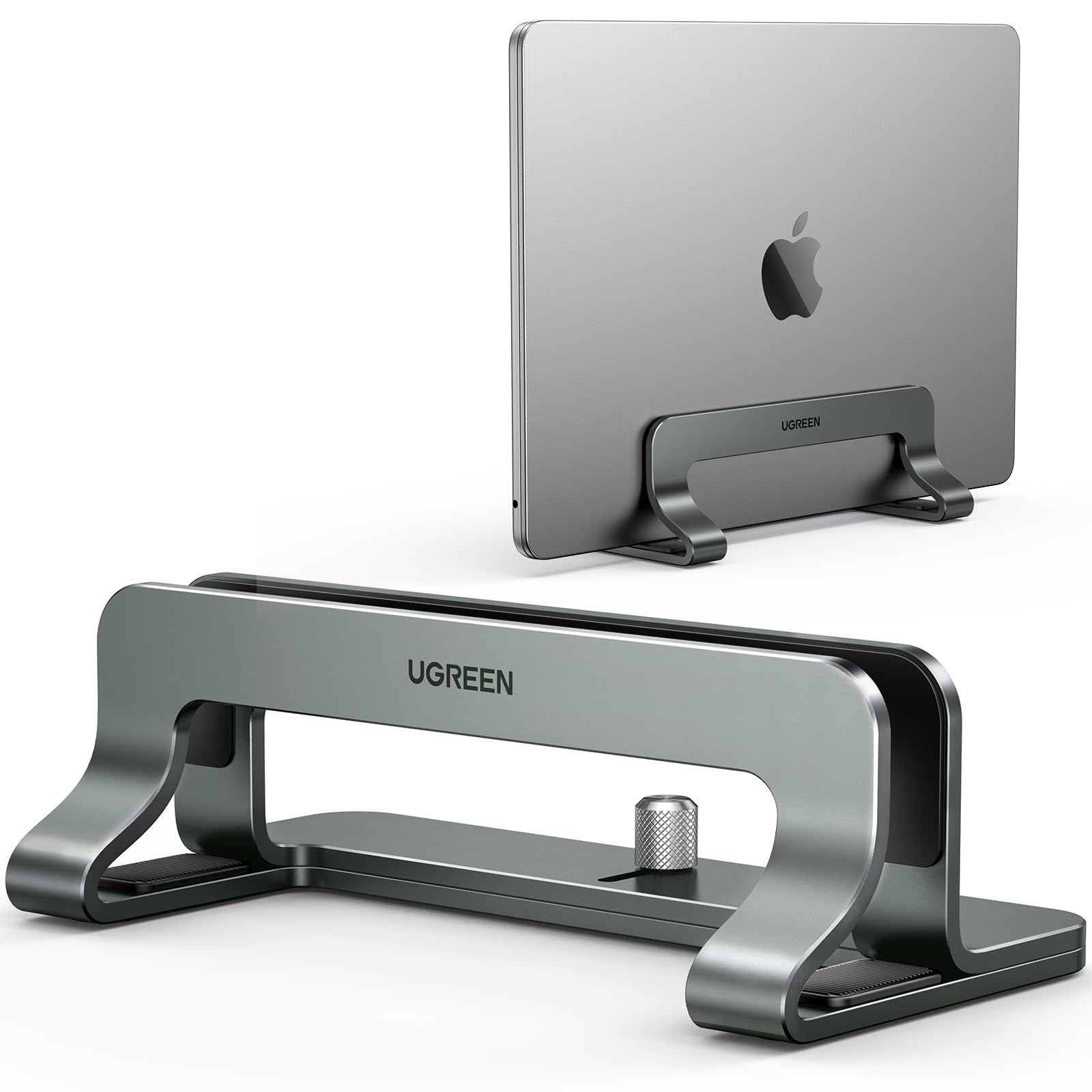 UGREEN Vertical Laptop Stand Holder for Desk Compatible with MacBook Pro, MacBook Air Stand Vertical Aluminum Adjustable for Up 
