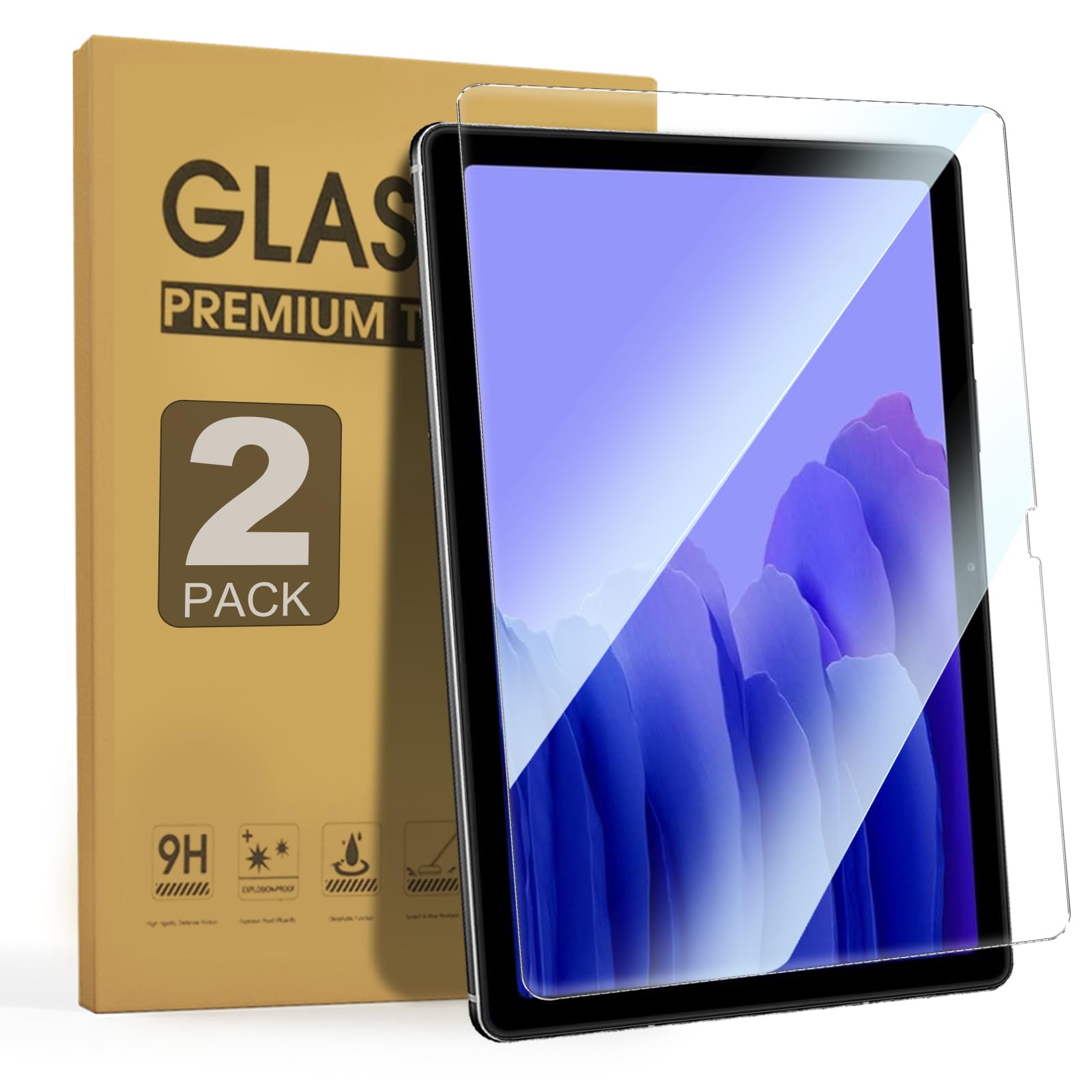 Zenrich [2Pack] Anti Blue Light Tempered Glass Screen Protector For Samsung Galaxy Tab A7 10.4'' (Sm T500/T505/T507/T509) With A