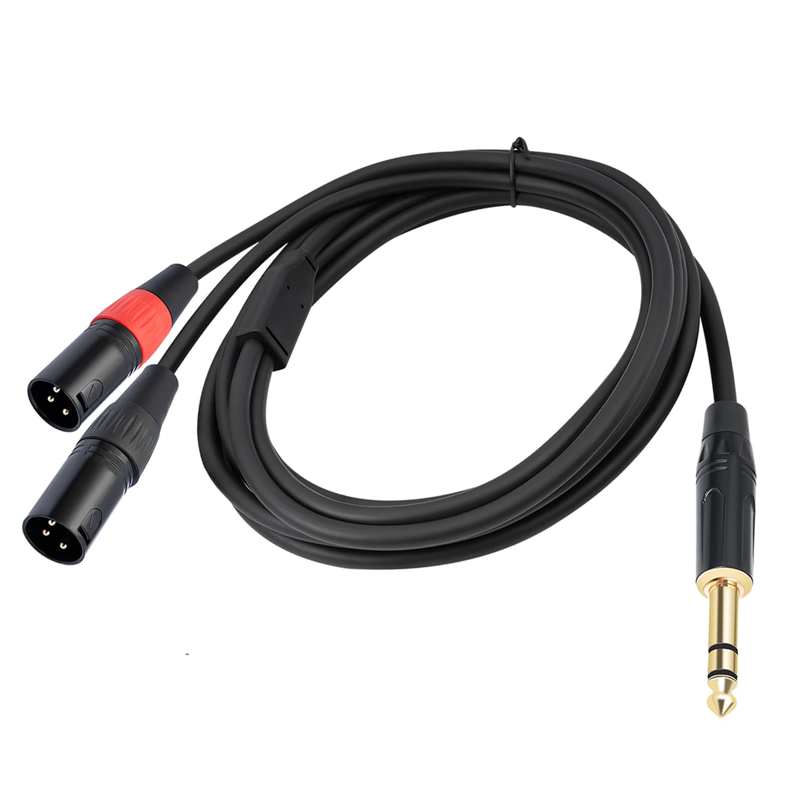 1/4 TRS to Dual XLR Male Y-Splitter Stereo Breakout Cable 1/4 inch(6.35mm) to 2 XLR Patch Cable 6.6FT