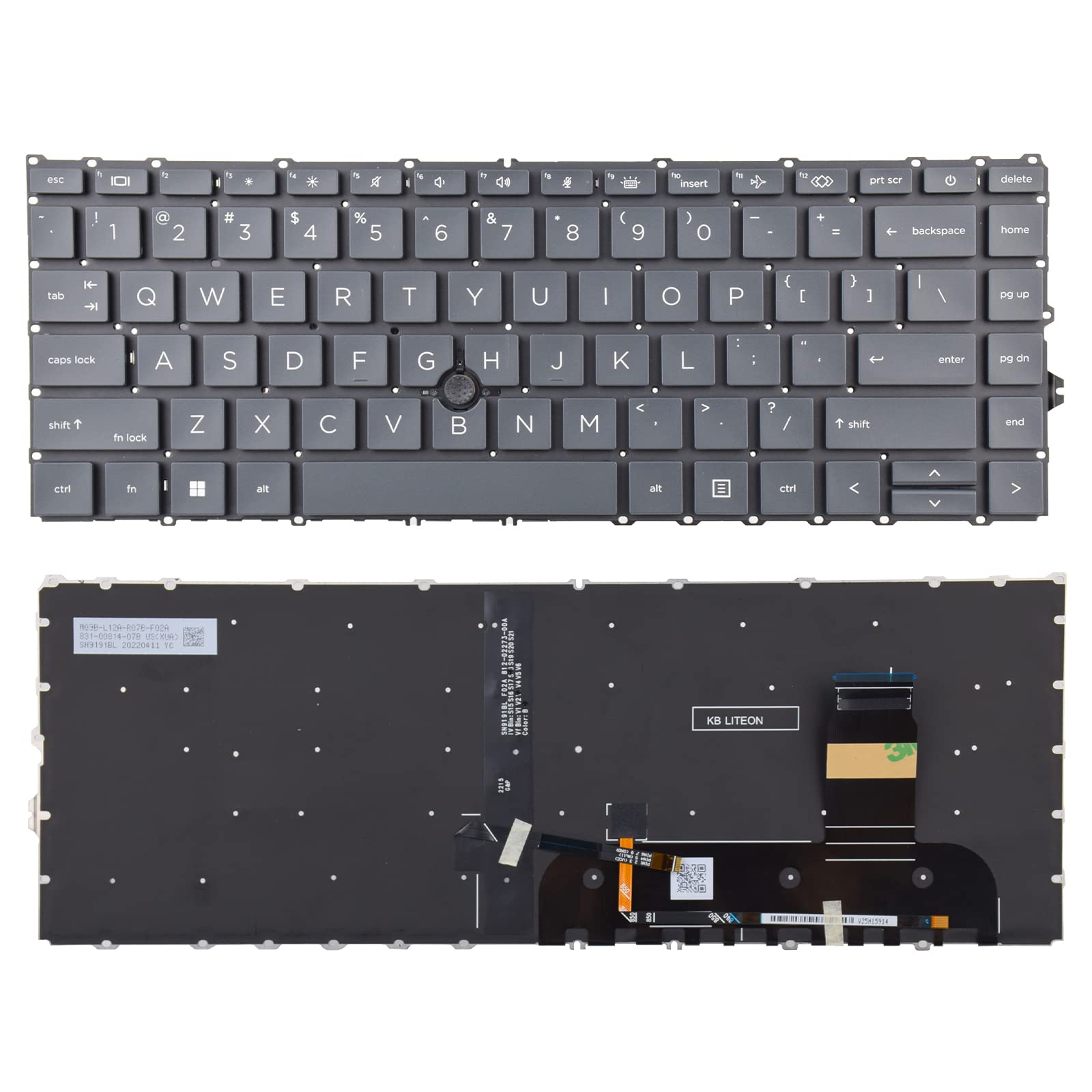 Sunmall Replacement Keyboard Compatible With Hp Elitebook 745, 840, Zbook Firefly 14. Backlight And Pointer (No Frame)