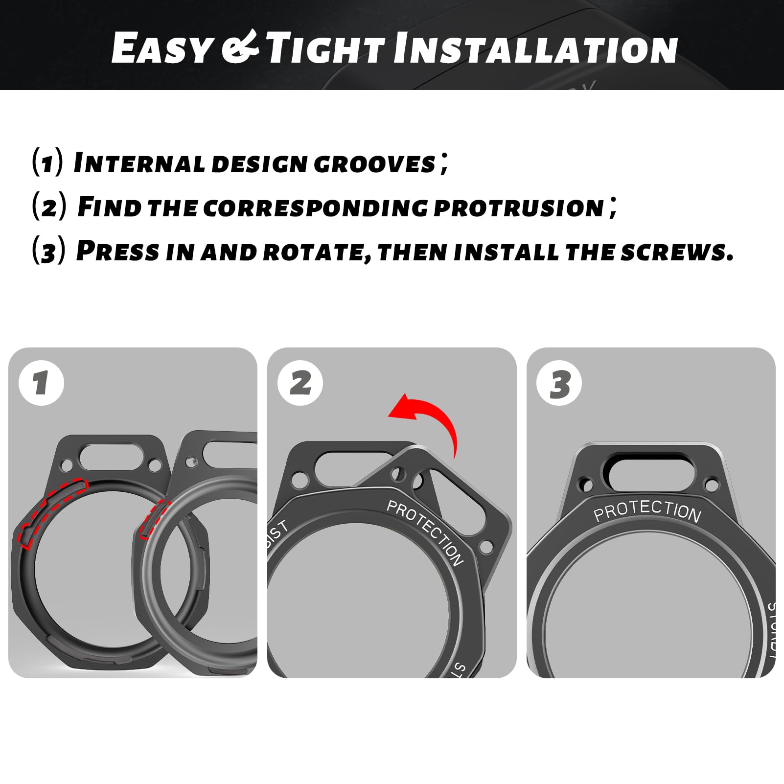 Tieuwant Airtag Holder Case  Aluminum Alloy Keychain For Apple Airtag Tracker (Gunmetal Grey)