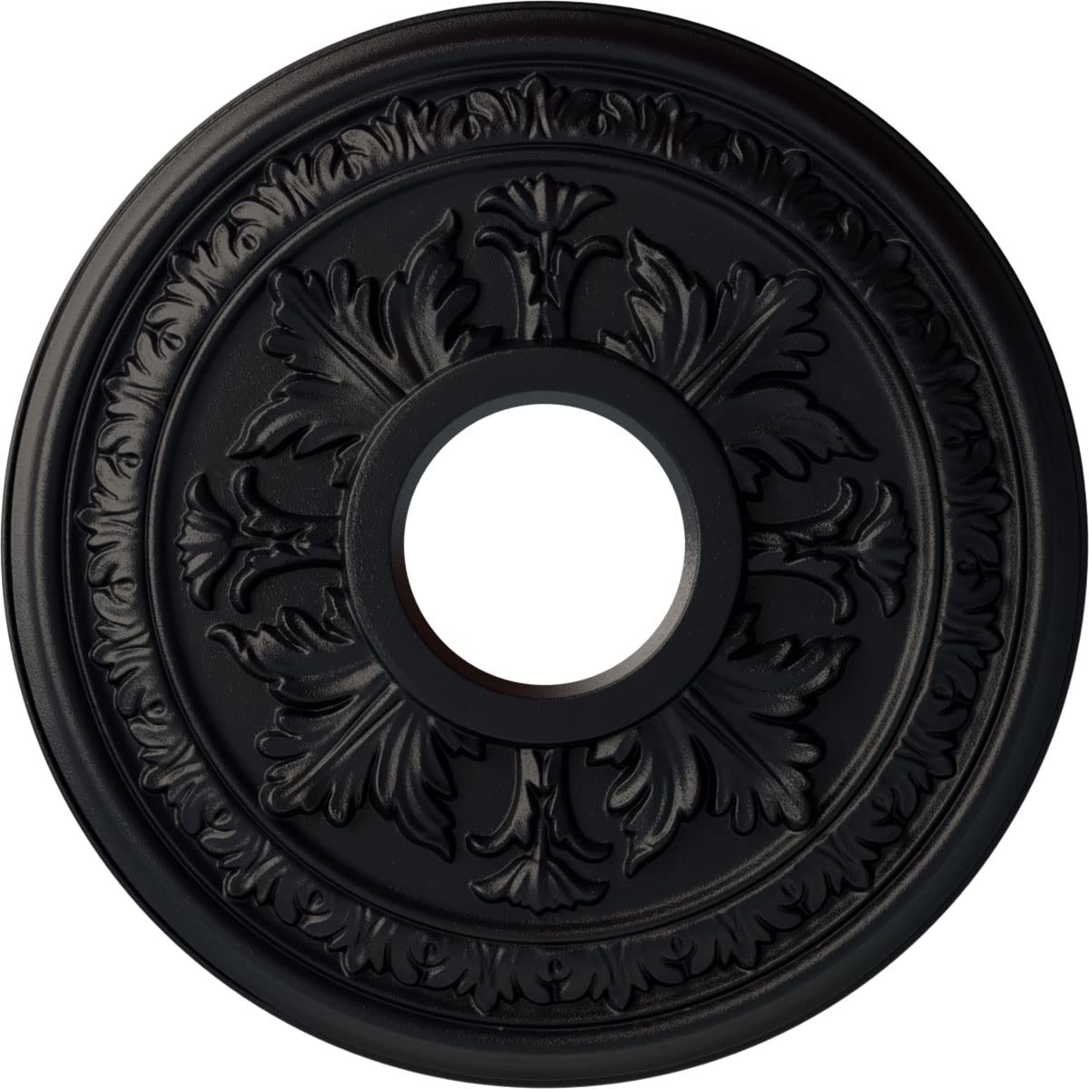 Ekena Millwork 15 3/8OD x 4 1/4ID x 1 1/2P Baltimore Fits Canopies up to 5 1/2 Ceiling Medallion, Steel Gray